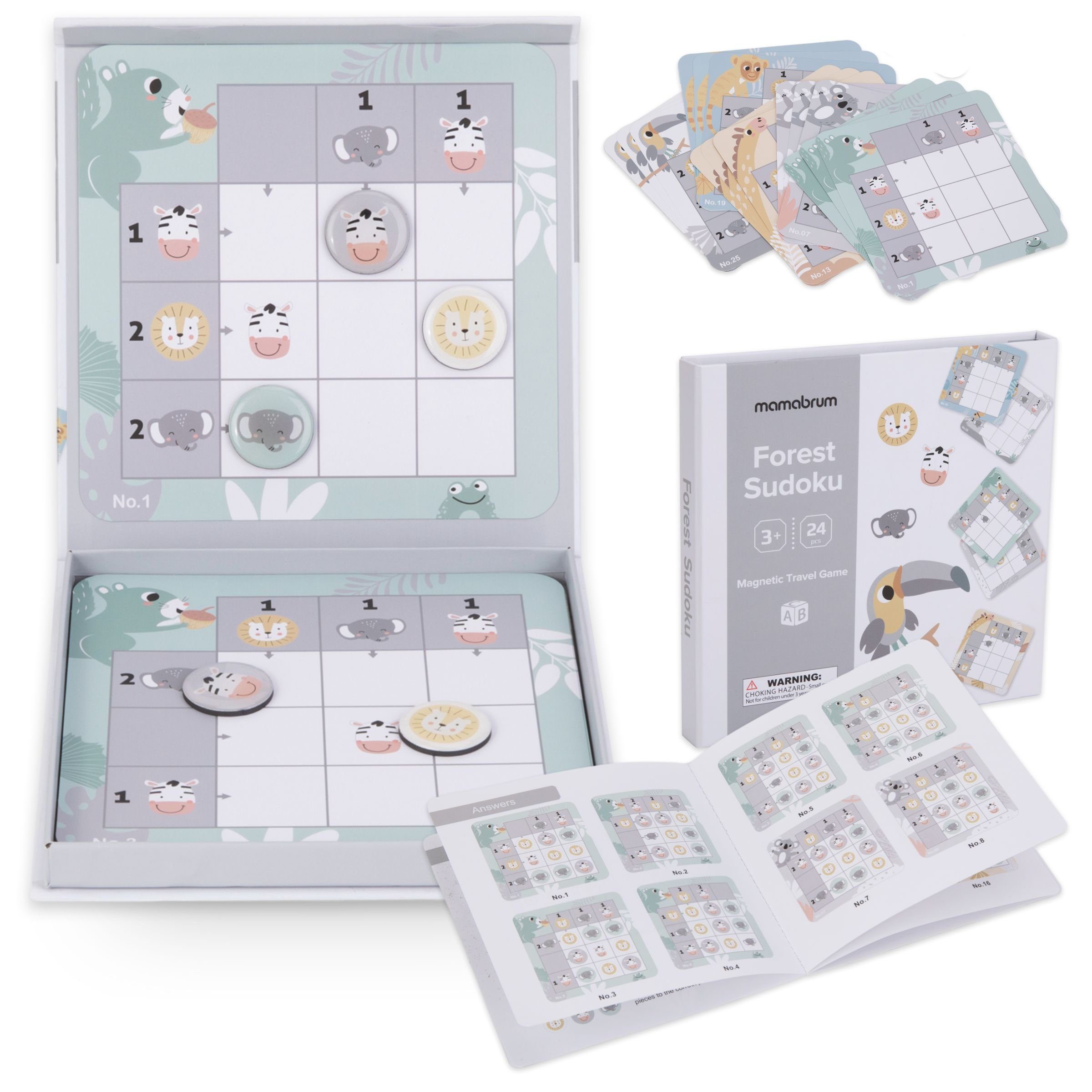 Mamabrum Puzzle-Sortierschale Magnetisches Reisespiel - Sudoku für Kinder | Sortierschalen