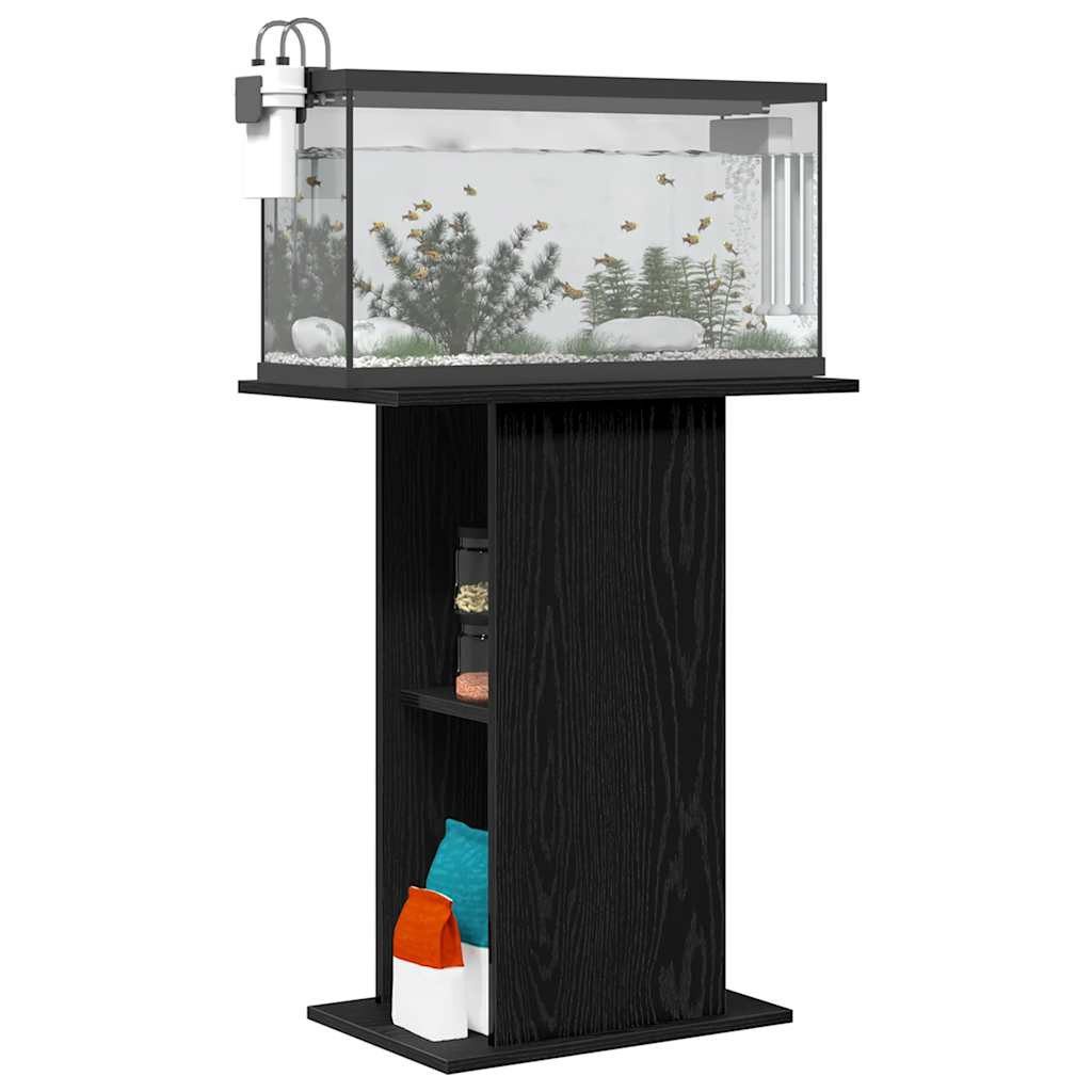 vidaXL Aquariumunterschrank Aquariumständer Schwarz Eichen-Optik 60,5x36x72,5 cm – Bild 4 von 5