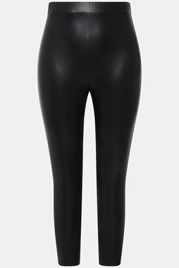 Studio Untold Lederimitathose Leggings beschichtet elastisch Elastikbund