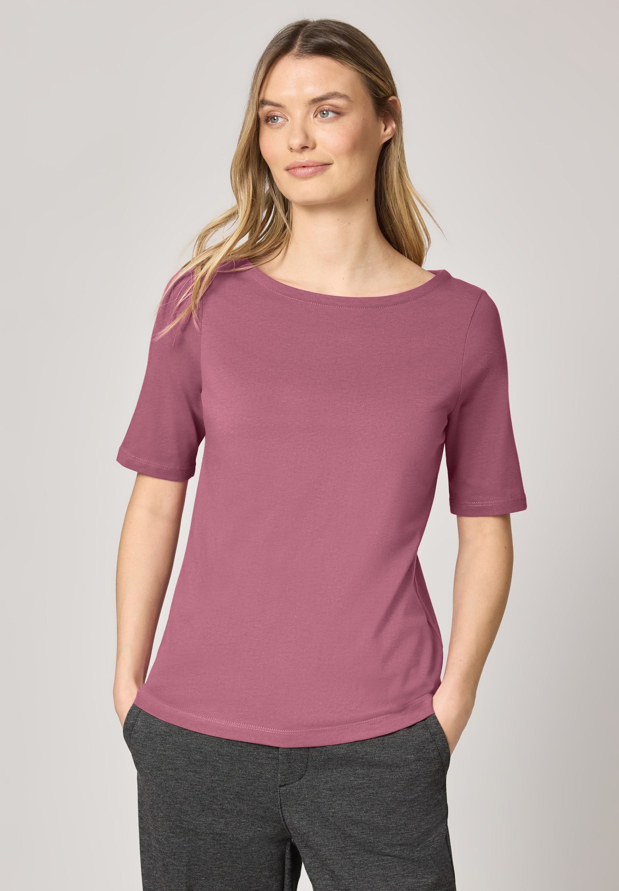 STREET ONE T-Shirt mit U-Boot-Ausschnitt