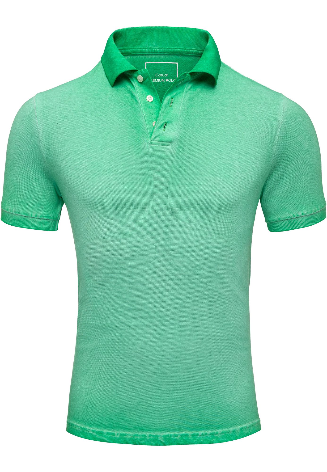 Amaci&Sons Poloshirt DE PERE Poloshirt Herren Verwaschenes Kurzarm Polo Hemd Regular Fit