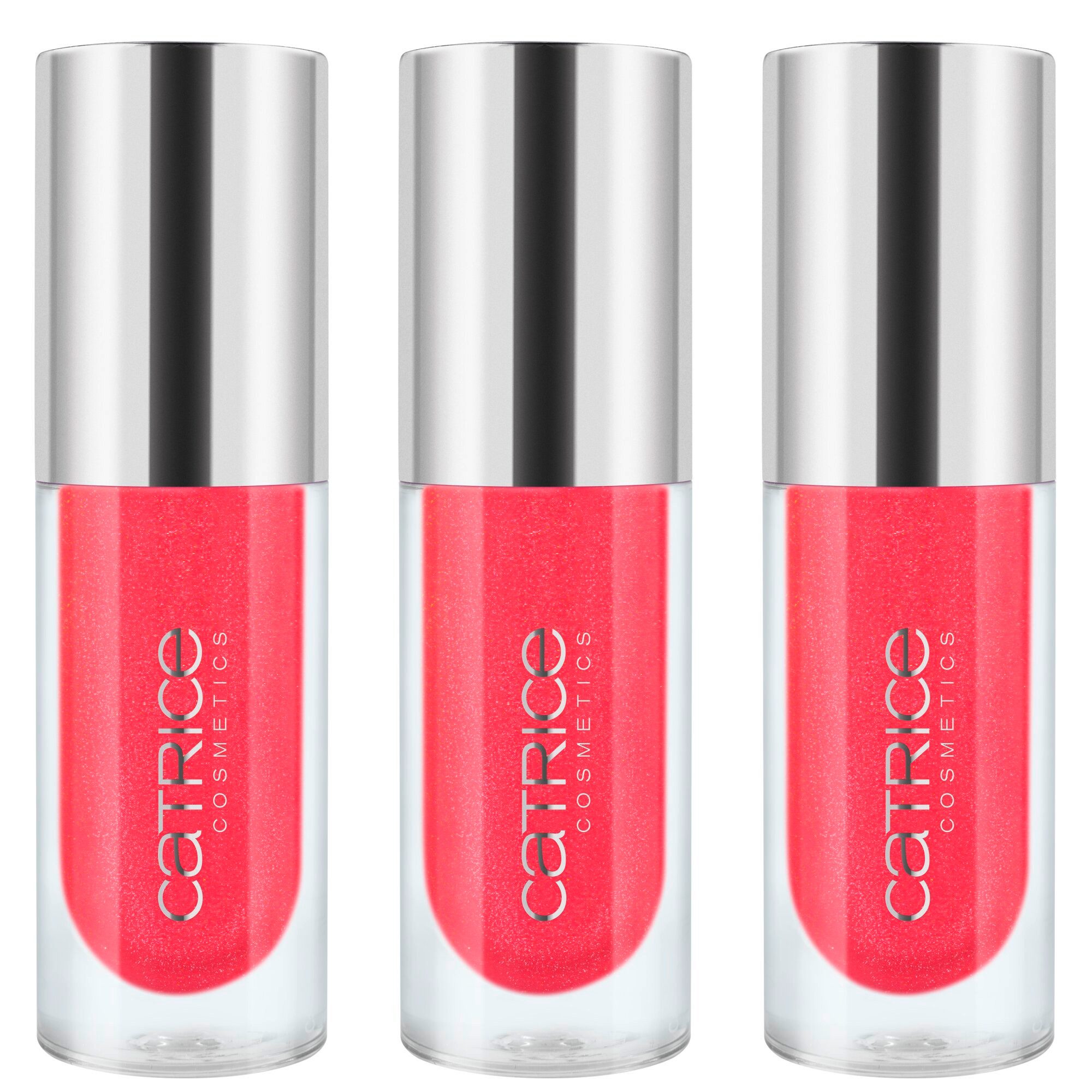 Catrice Блеск для губ ETERNAL RED Cherry Bomb Lip Oil, 3-tlg., Satte Farbe, glänzendes Finish, geschmeidig mit Plumping-Effekt.