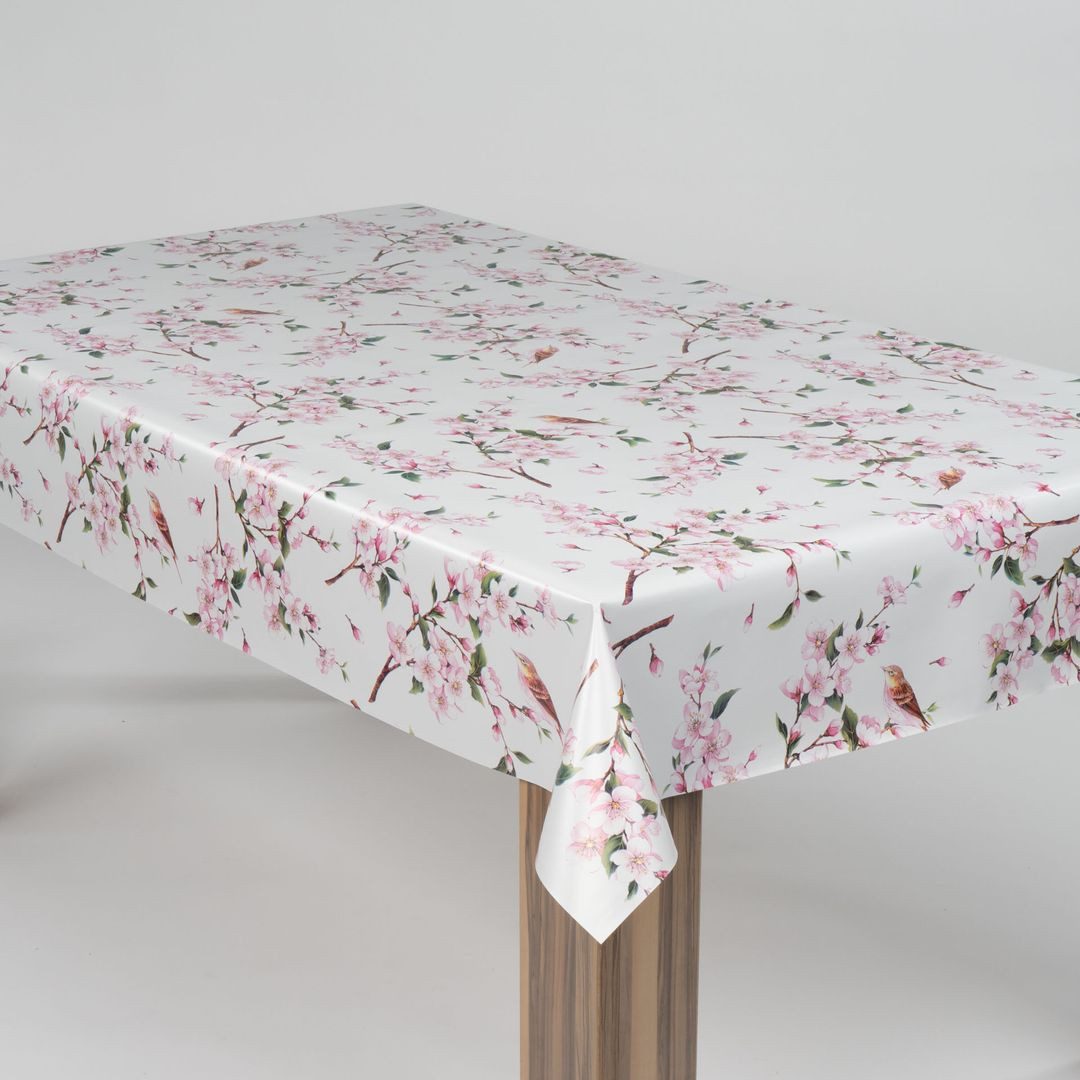 laro Tischdecke laro Wachstuch-Tischdecke Wachstischdecke Kirschblüten günstig online kaufen