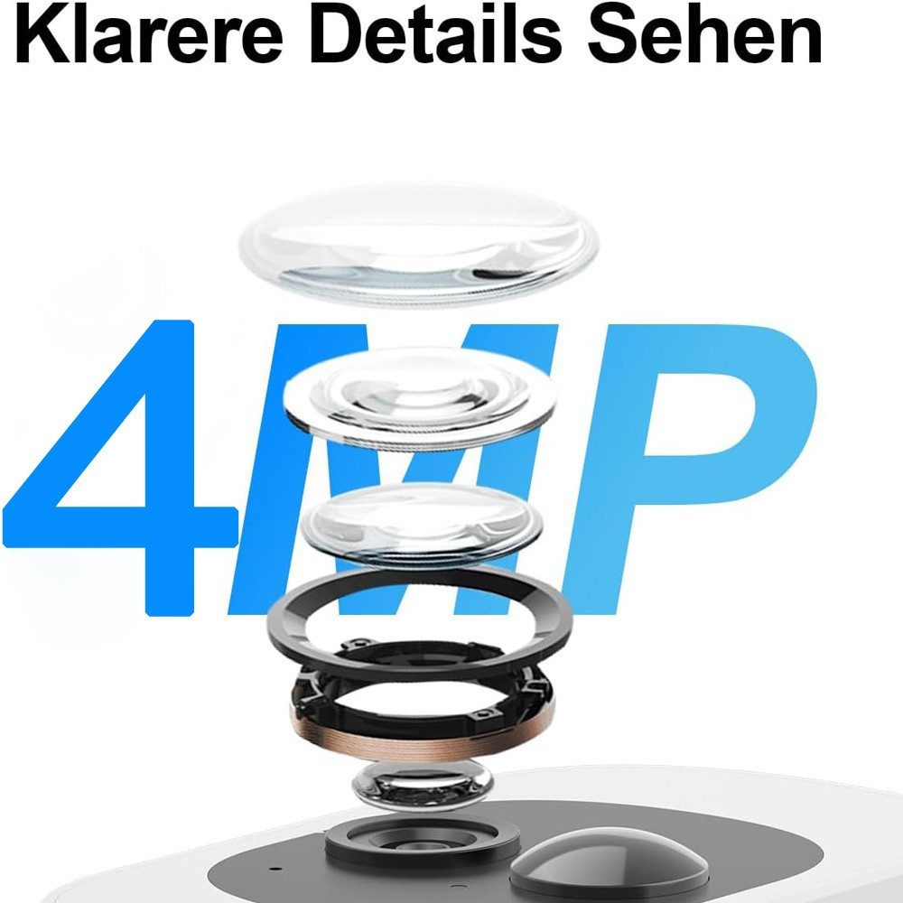 TWUFY Überwachungskamera 4MP Überwachungskamera Aussen Set WLAN Kamera Outdoor Solar (Außenbereich, PIR Bewegungsmelder, kompatibel Alexa,IP65, 1-tlg., Außenbereich, 2-tlg, 2-Wege Audio, Mikrofon, Nachtsicht, WLAN Solar Akku Überwachungssystem 2 Kanal Funk Kamera Set Mikrofon)