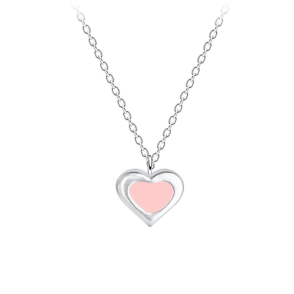 ALEXANDER YORK Kette mit Anhänger HERZ rosa, 2-tlg., 925 Sterling Silber