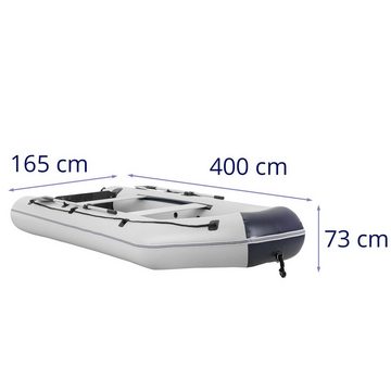 MSW Schlauchboot Schlauchboot Paddelboot aufblasbar schwarz weiß 570 kg Aluboden 6