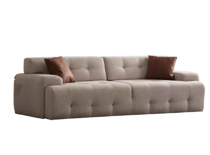 JVmoebel 3-Sitzer 3-Sitzer Sofa Modern Holz Wohnzimmer Möbel Beige farbe Luxus Helles, 1 Teile, Made in Europa