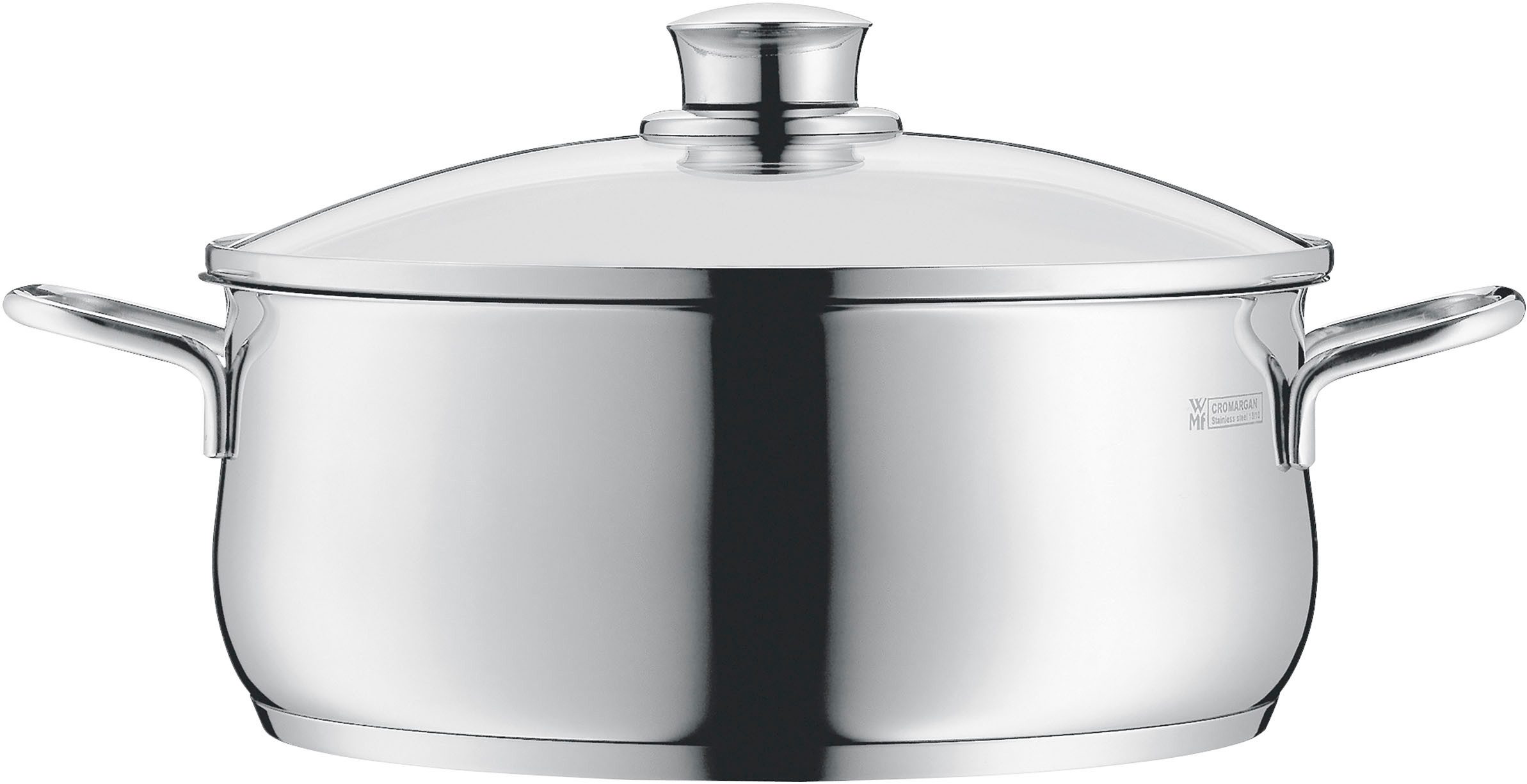 WMF Bratentopf Diadem Plus, Cromargan® Edelstahl Rostfrei 18/10 (2-tlg), breiter Schüttrand, außergewöhnliches Design, spülmaschinengeeignet