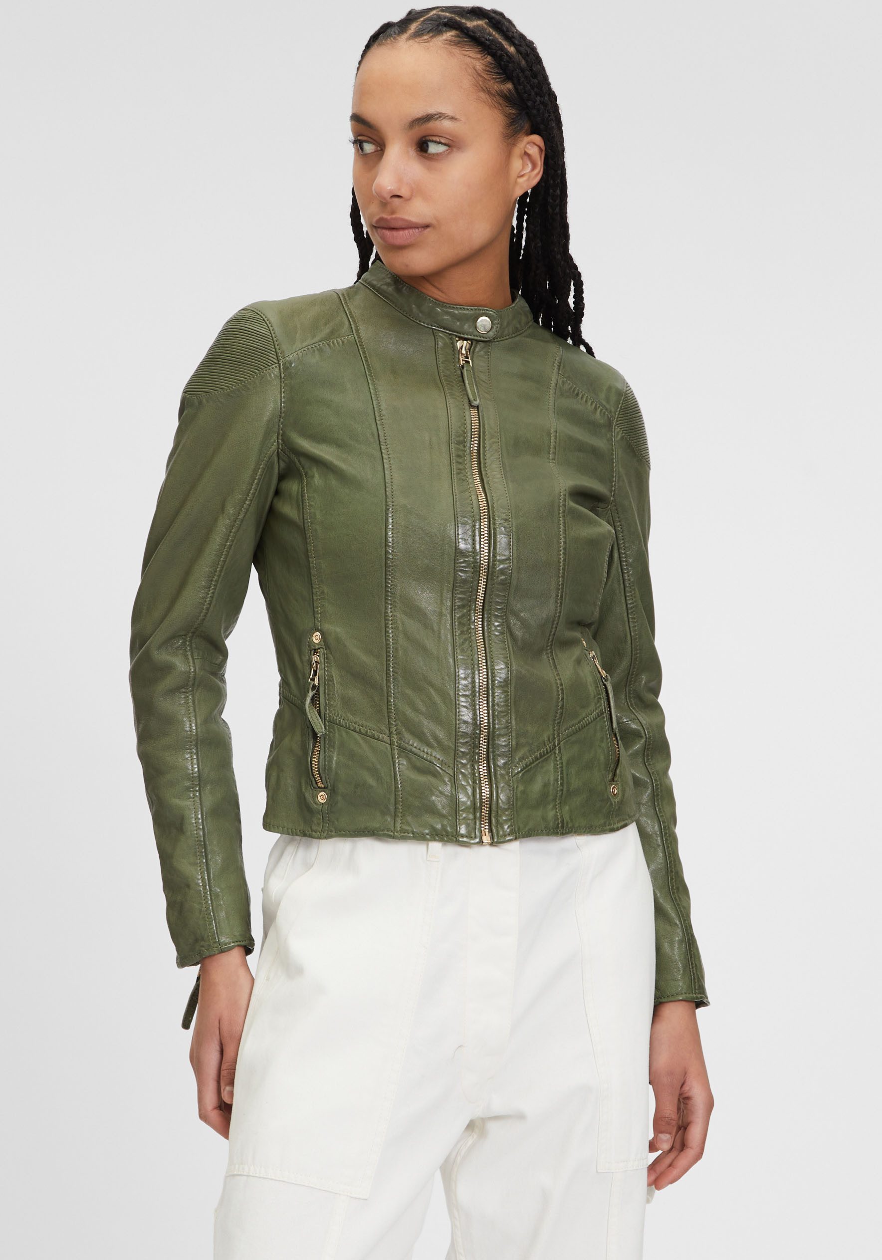Mauritius Lederjacke GWFjella mit Reißverschluss, kleiner günstig online kaufen