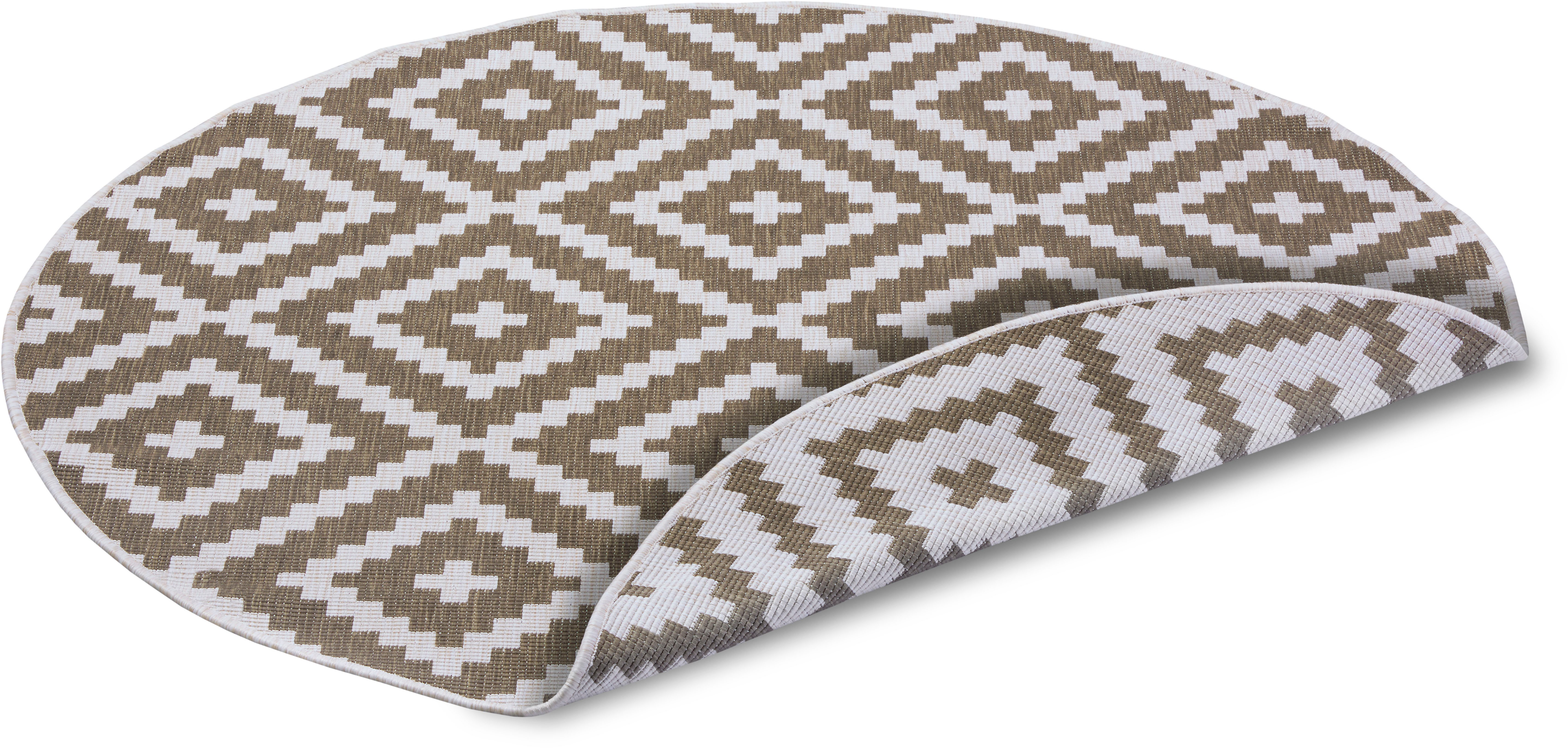 OTTO home Teppich Ronda Wendeteppich, rund, Höhe: 5 mm, Sisal-Optik, Flachgewebe, In- und Outdoor, geometrisches Boho Design – Bild 5 von 5