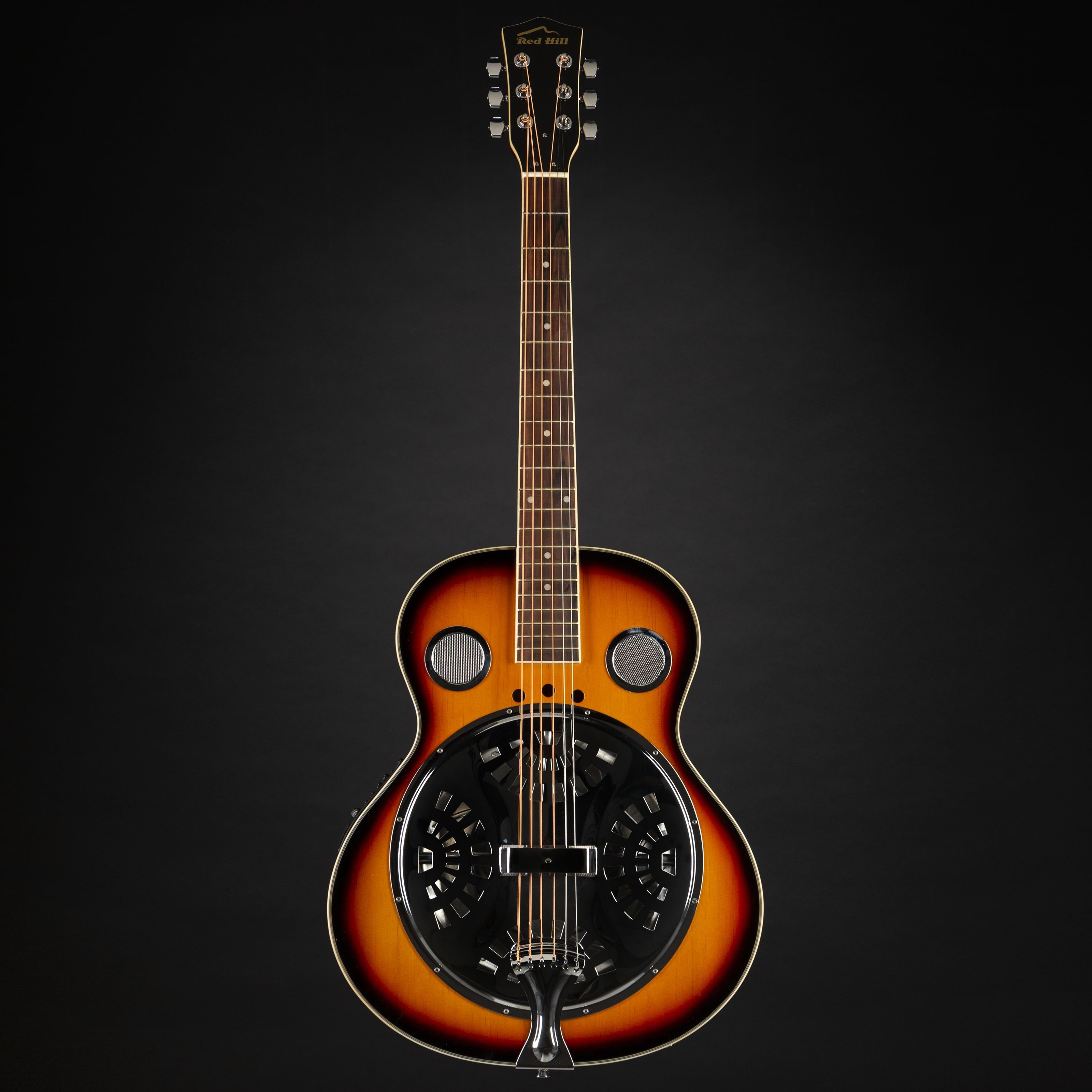 Red Hill Doboro, Resonator Gitarre Sunburst Spider-Cone-Resonator Laminierte Fichtendecke Sapele Boden und Zargen Mahagoni Hals Walnuss Griffbrett Aktives Tonabnehmersystem, Diverse Saiteninstrumente, Dobros, Resonator Gitarre, Spider-Cone-Resonator, Laminierte Fichtendecke