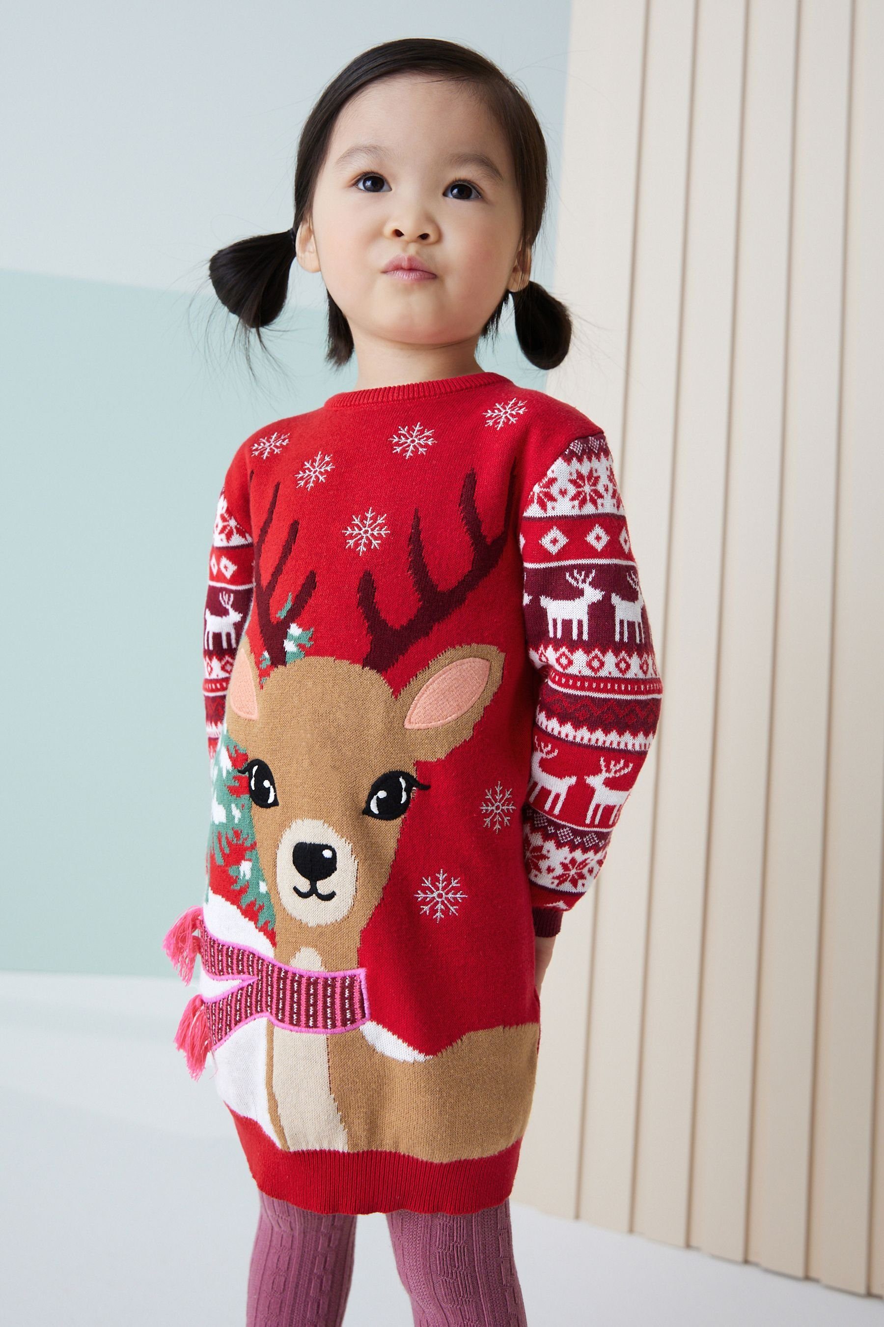 Next Longpullover Weihnachtliches Pulloverkleid (1-tlg)