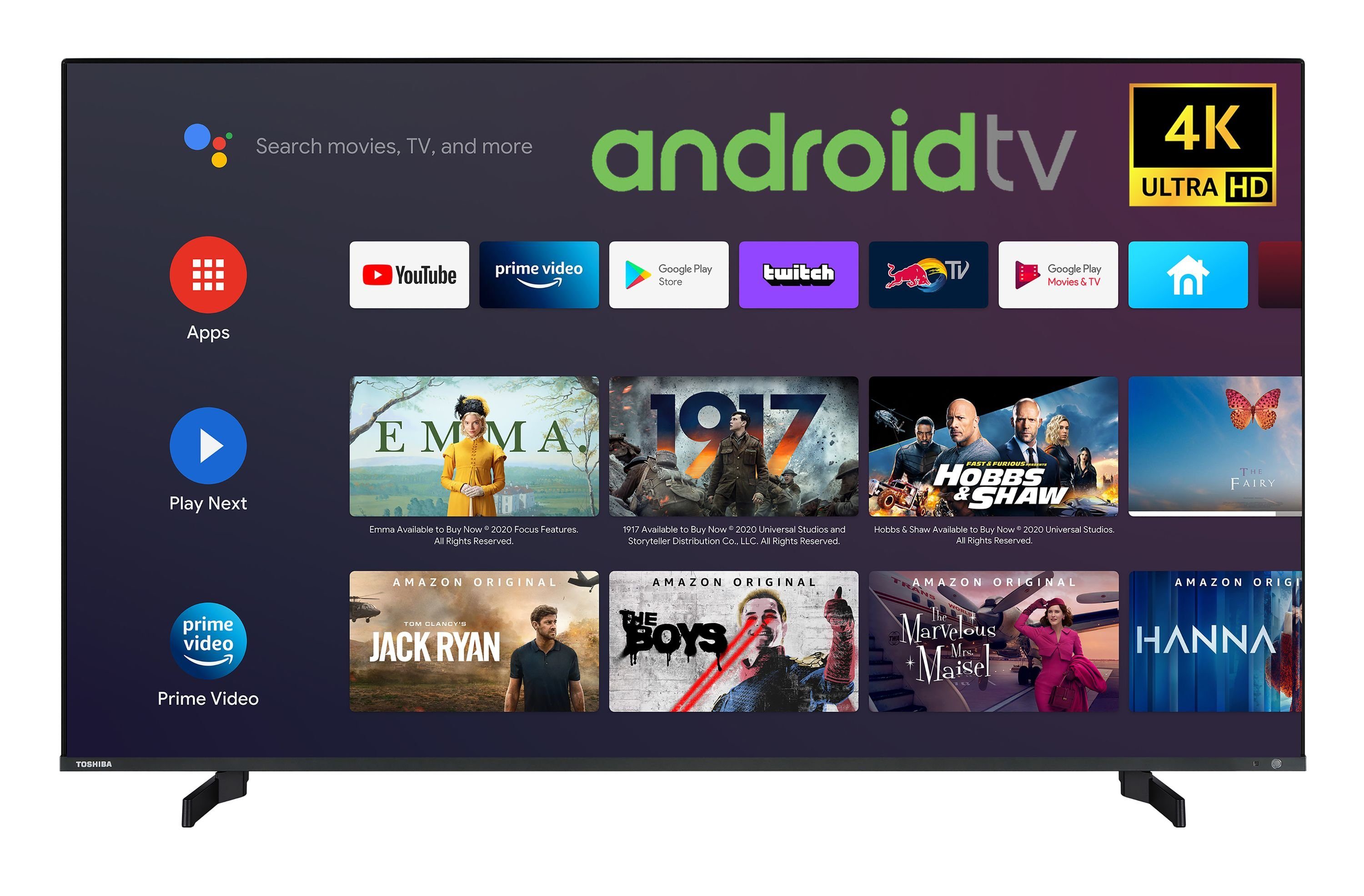 Zoll, Android PVR-ready) Ultra HDR Onkyo, 4K TV, cm/55 55UA5D63DGY TV, Triple Tuner, Smart by Fernseher Vision, Toshiba (139 LCD-LED Sound Dolby HD,