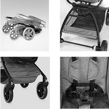 Lorelli Kinder-Buggy Kinderwagen SPORT, mit Korb, verstellbares Sonnendach, Fußsack, klappbar