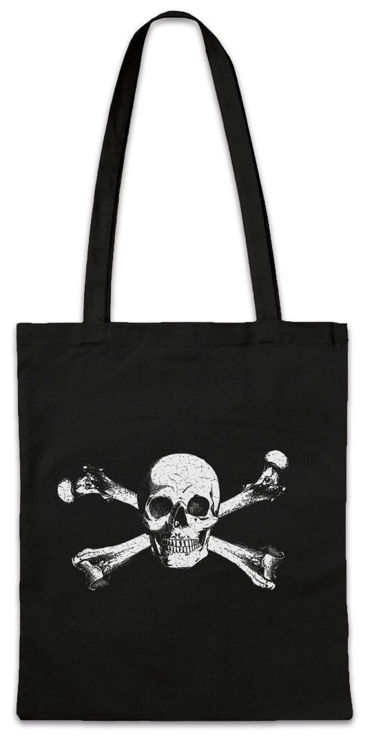 Beuteltasche Skull & Crossbones Stofftasche Skull Skulls Jolly Schädel Knochen Bone