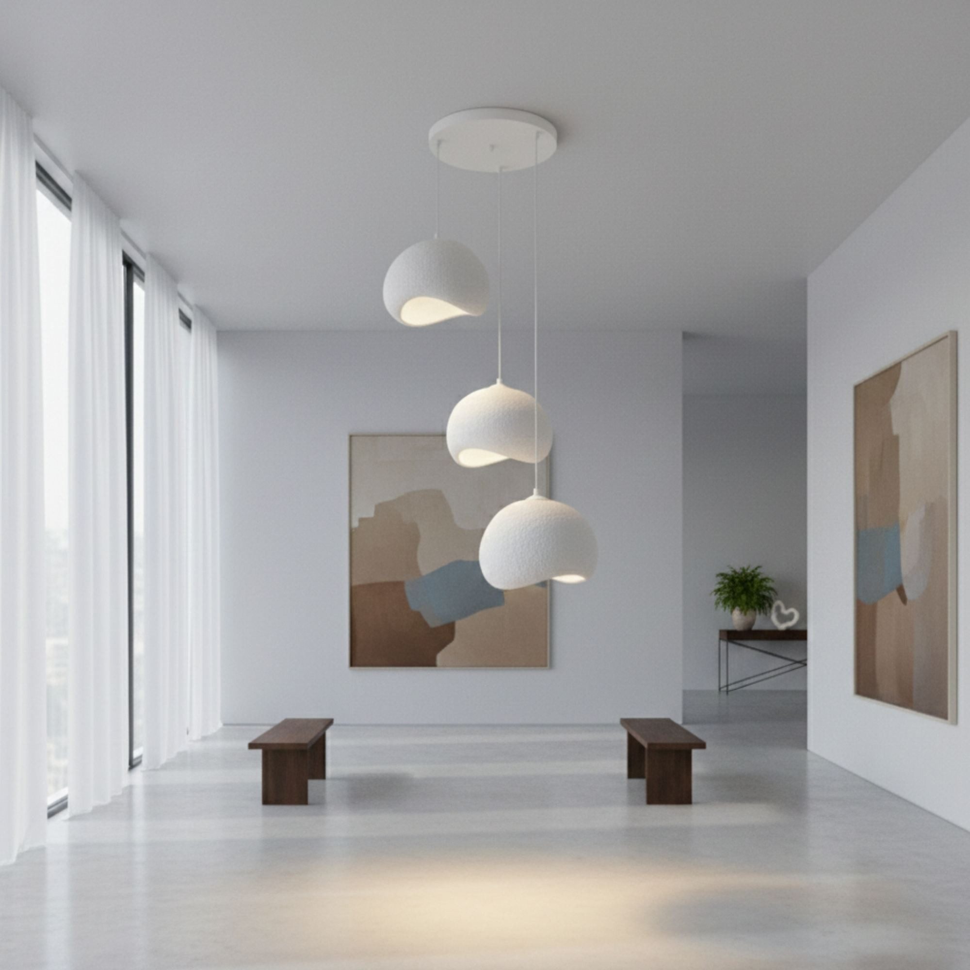 Opviq Hängeleuchte, flexible höhenverstellbar, ohne Leuchtmittel, 3-flammige Pendelleuchte, Boho Deco