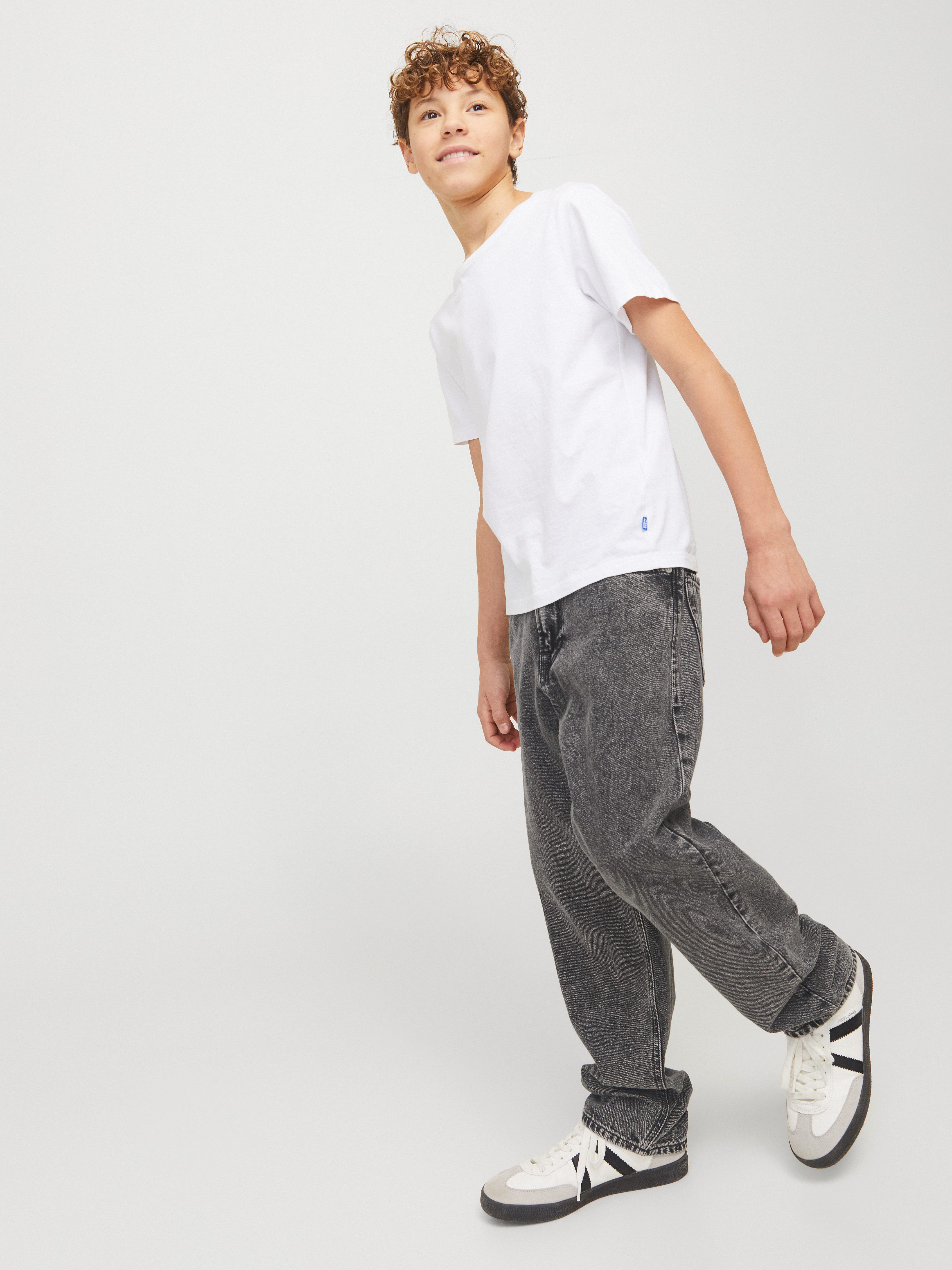 Jack & Jones Junior Relax-fit-Jeans JJICHRIS ist bequem und vielseitig kombinierbar unifarben, modisch, relaxed fit, Denim
