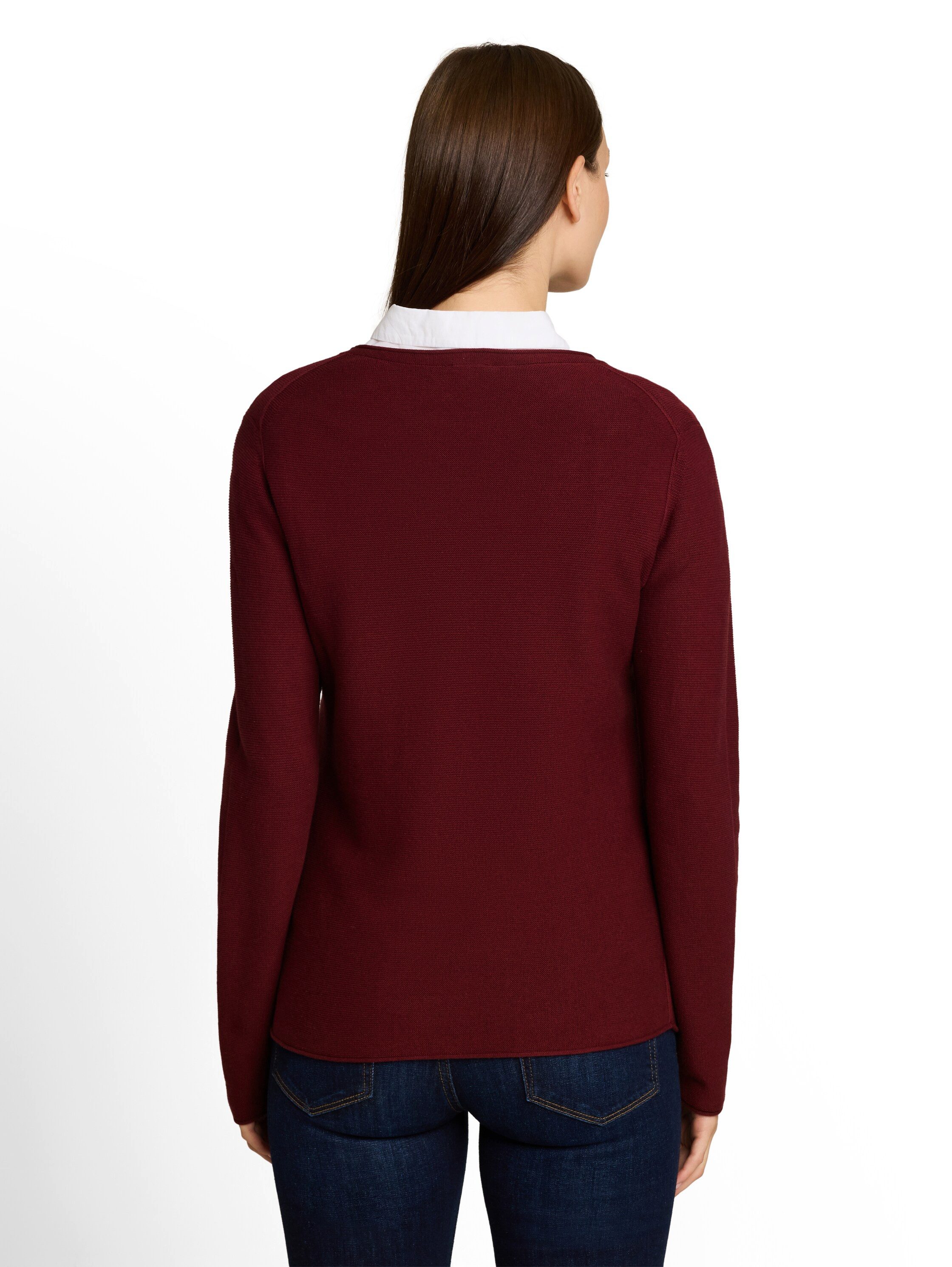 TOM TAILOR Strickpullover Regular mit Rundhals und Rollkanten