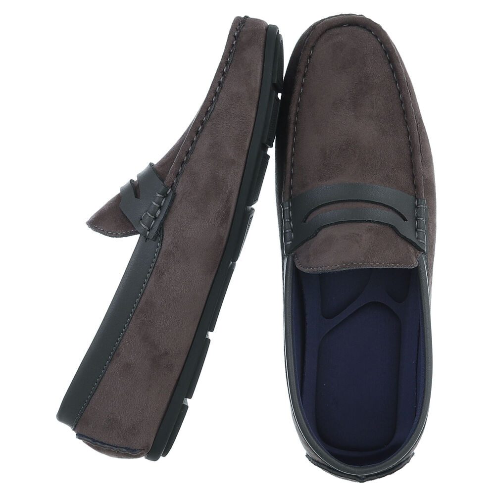 Coolwalk Herren Loafer Slipper in Veloursleder-Optik Slipper (91563765) Flach Slipper in Dunkelgrau