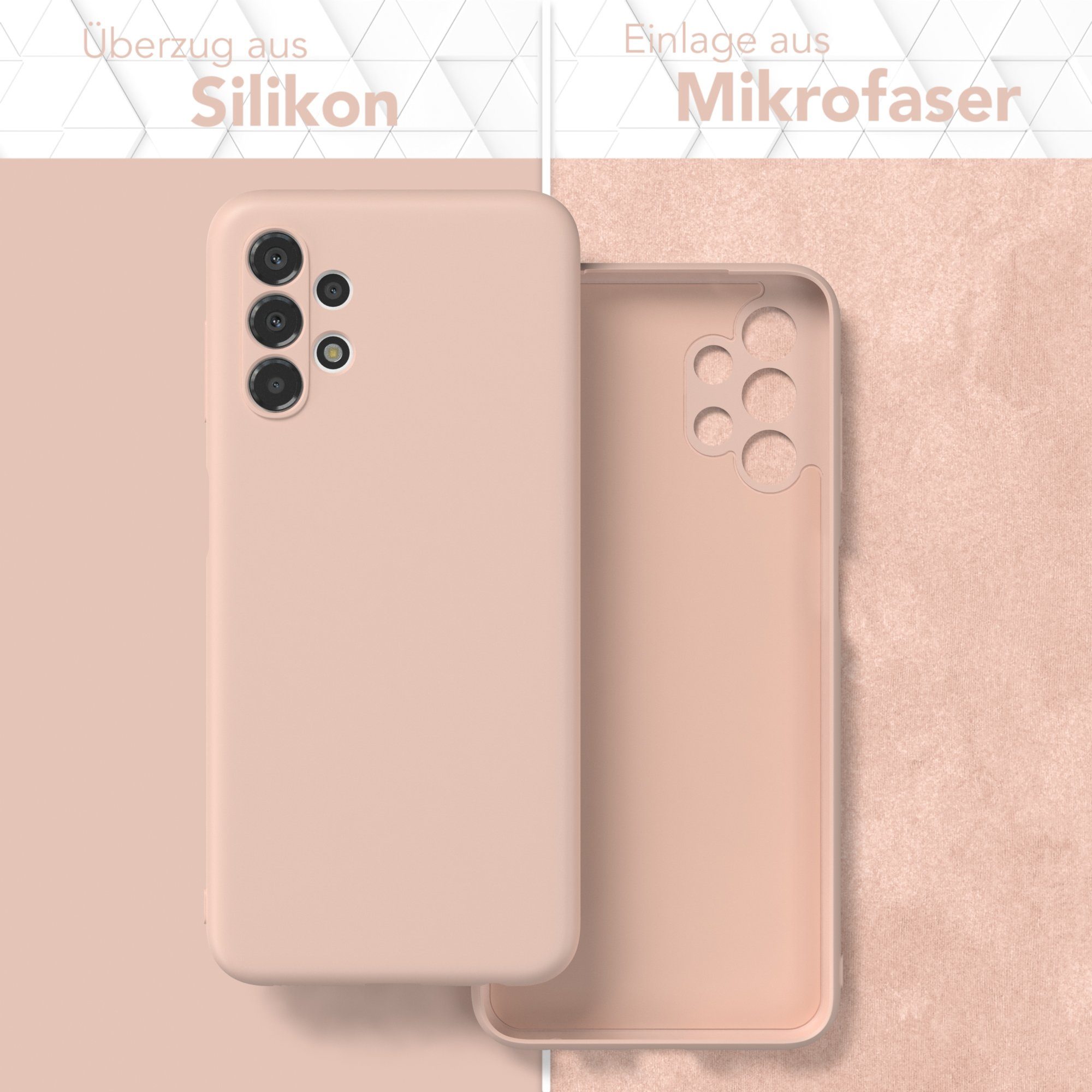 EAZY CASE Handyhülle für Samsung Galaxy A13 Hülle Silikon 6,6 Zoll, Silikon Schutzhülle mit Kameraschutz kratzfest bumper Rosa Altrosa