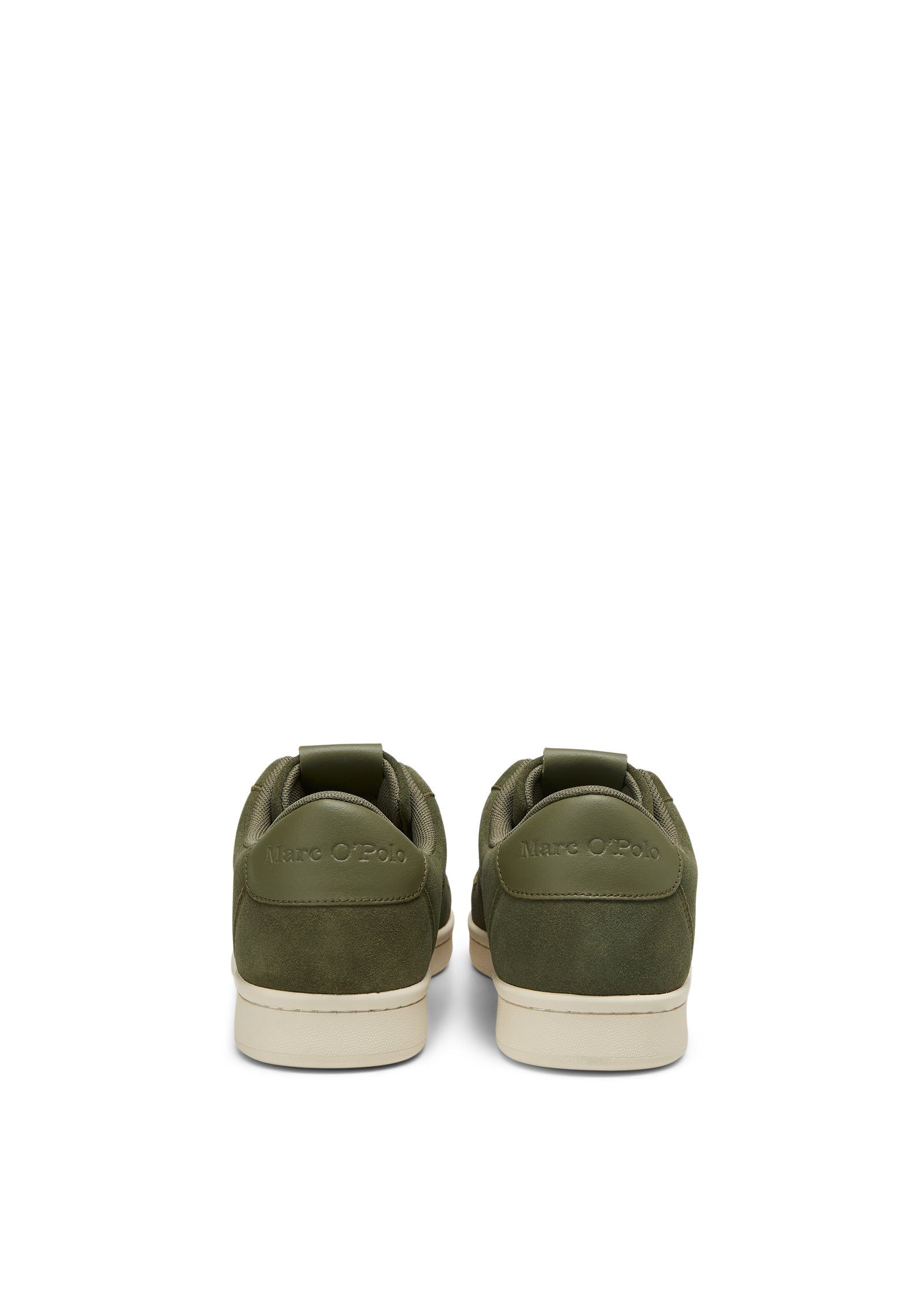 O'Polo Sneaker Marc softem Velours-Rindleder grün aus