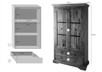 Massivmoebel24 Dreh-/Schwebetürenschrank OXFORD Schrank #0419 Akazie honig massiv