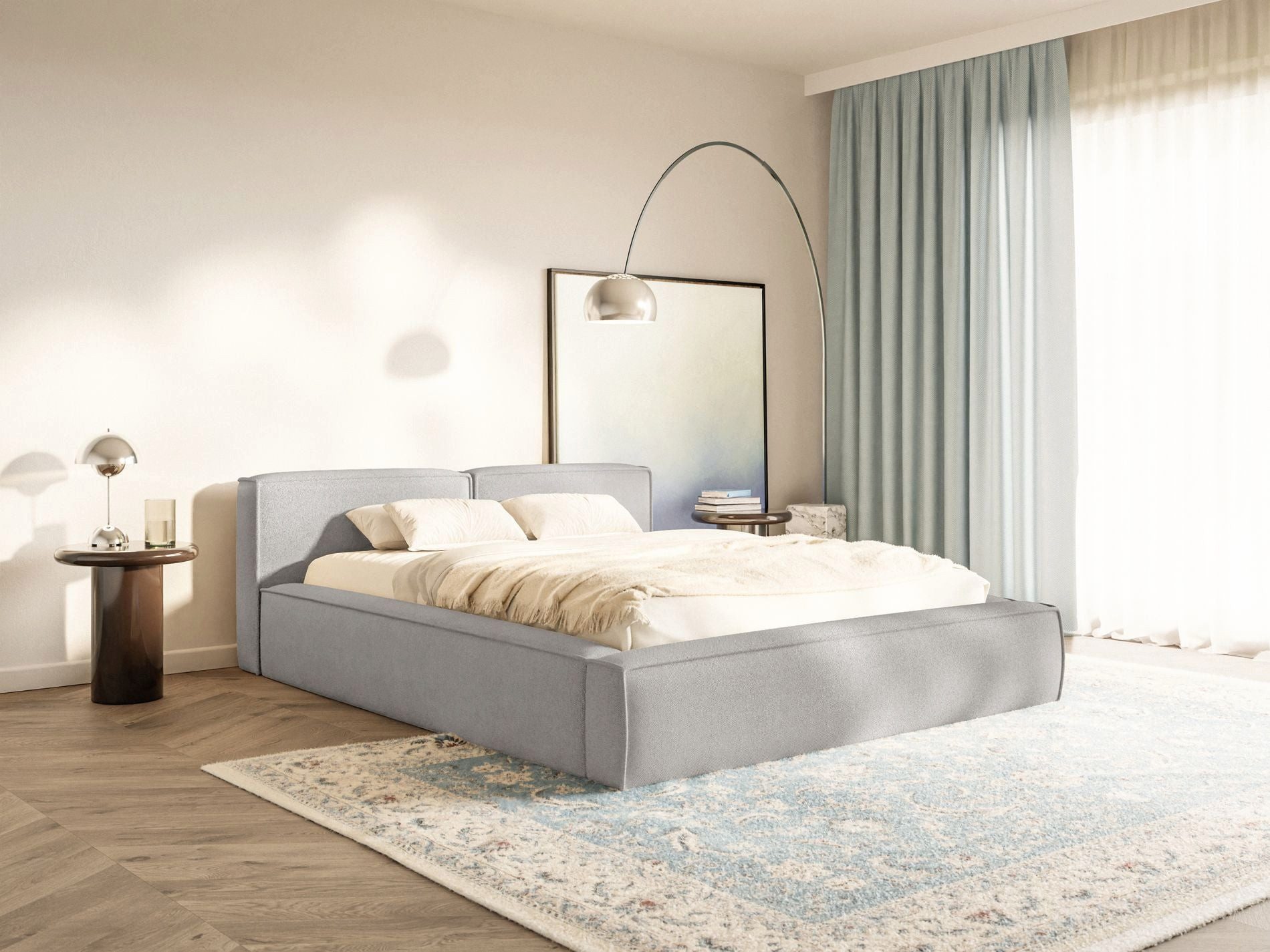 Selsey Polsterbett TILVES SLIM, mit Chenille, Bettkasten, Lattenrost mit Gasdruckfedern