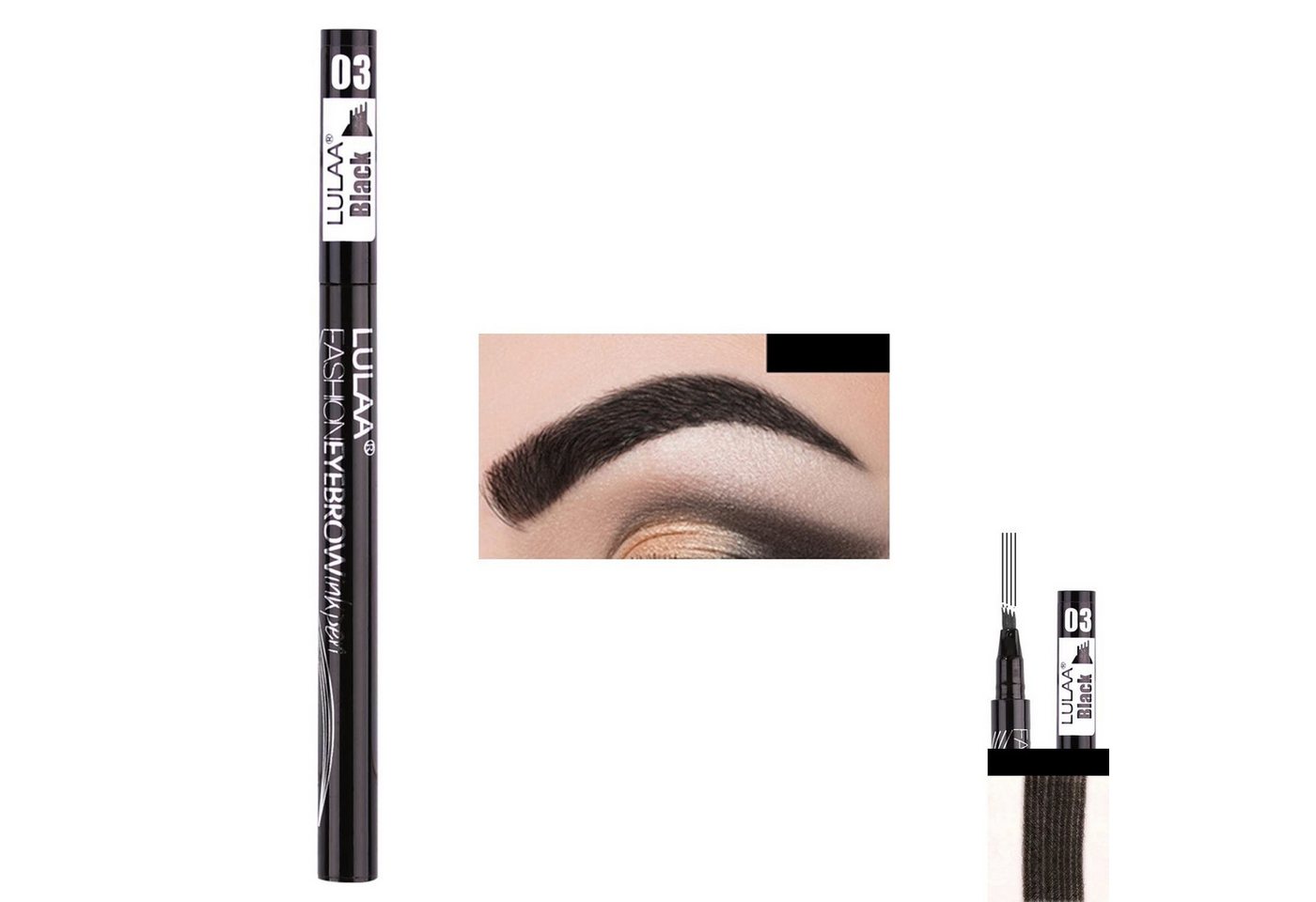 P-Beauty Cosmetic Accessories Augenbrauen-Stift 3D Tattoo Augenbrauen Stift Microblading 24H Wasserfest in 4 Farben, Nicht an Tieren getestet, Reisegröße, Ohne Duft, Hypoallergen