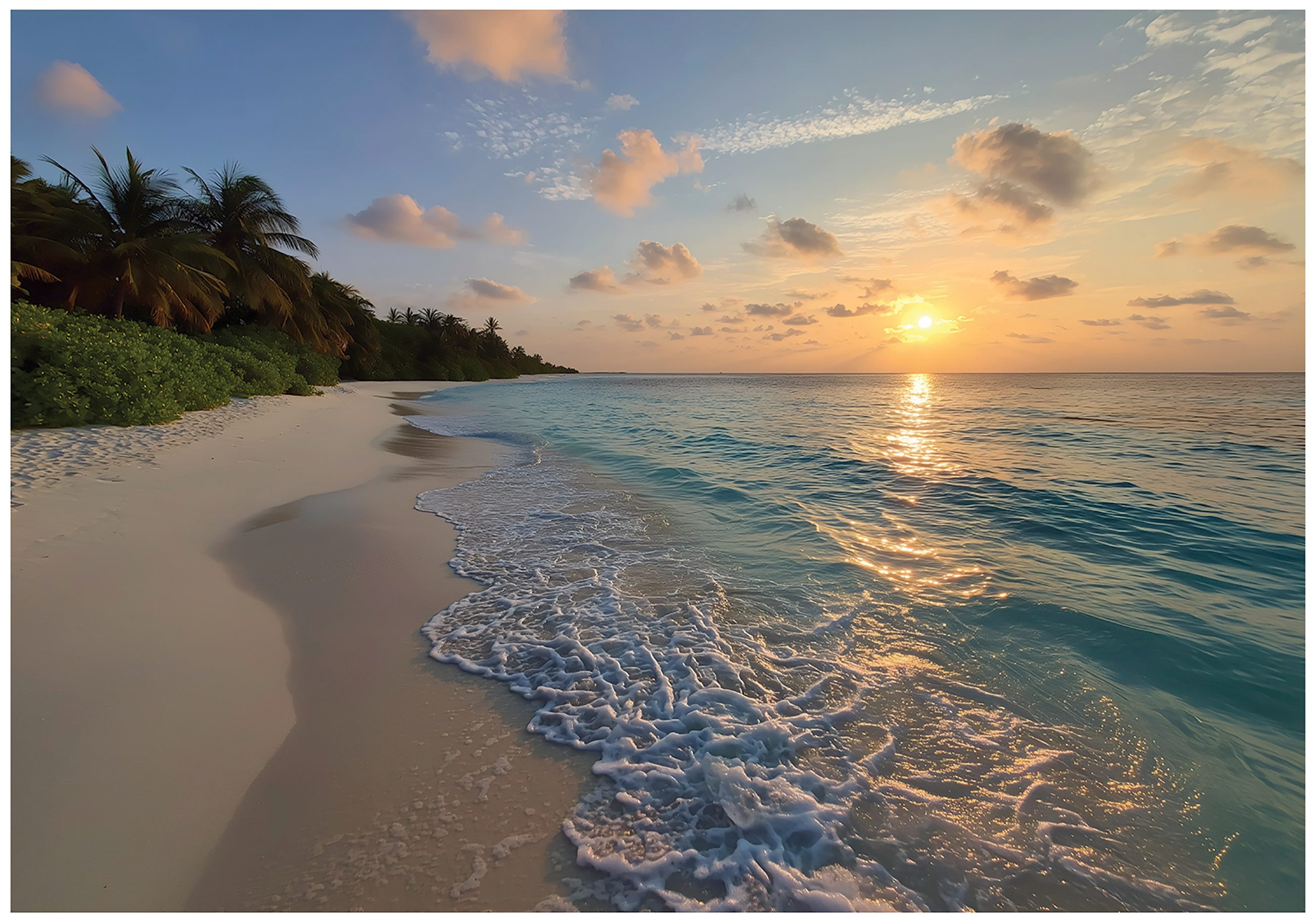 Wallarena Fototapete Strand Sand Meer Wald Vlies Tapete Wohnzimmer Schlafzimmer Wandtapete, Glatt Vlies Washable, Strand, Sand, Meer, Wald, (Packung, 2 St., Vlies Fototapete), Vliestapete Blau Wohnzimmer Schlafzimmer Küche Tapete + Kleister