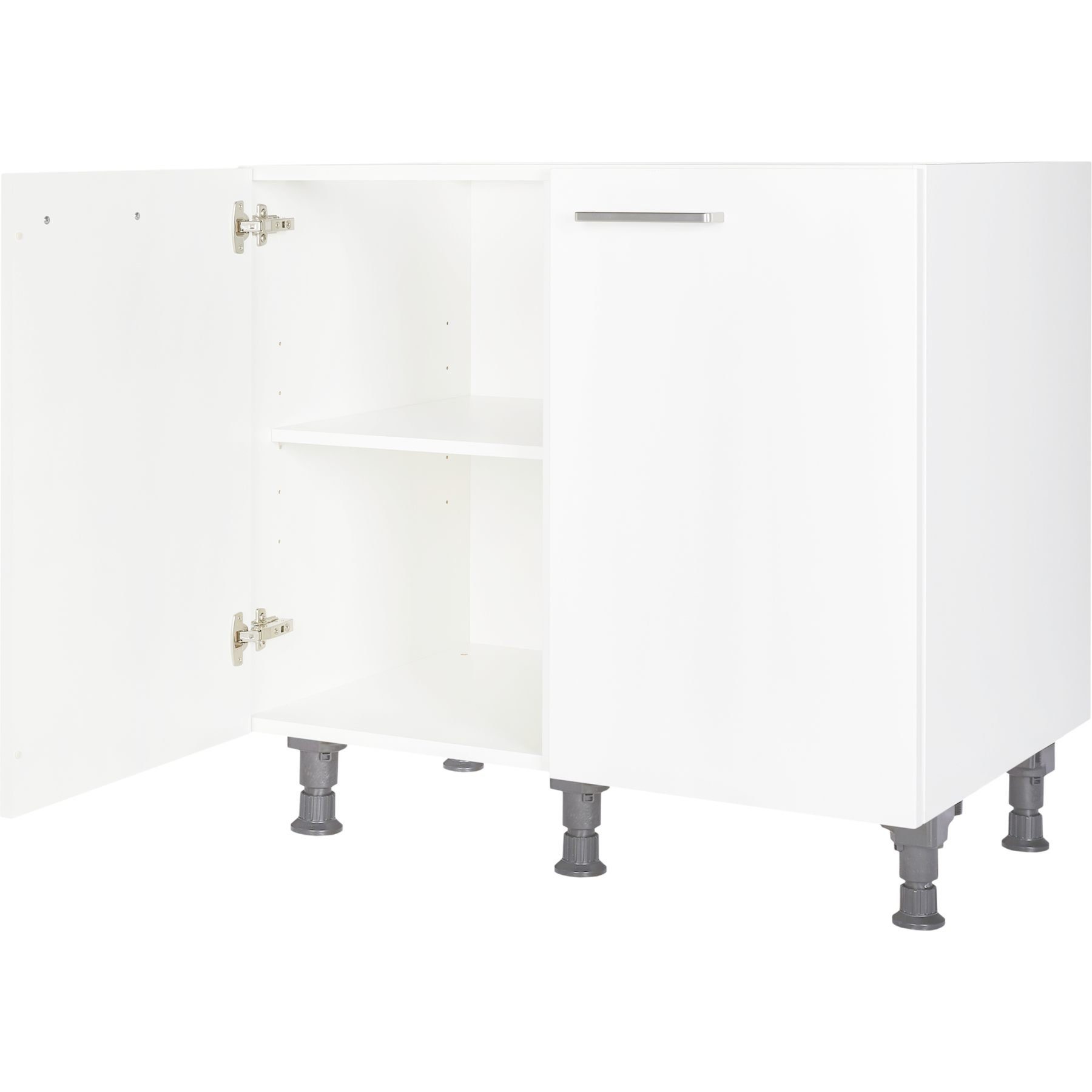 nobilia® Unterschrank UD90 Metallgriff Edelstahlfarbig 263, hochwertig + komplett vormontiert