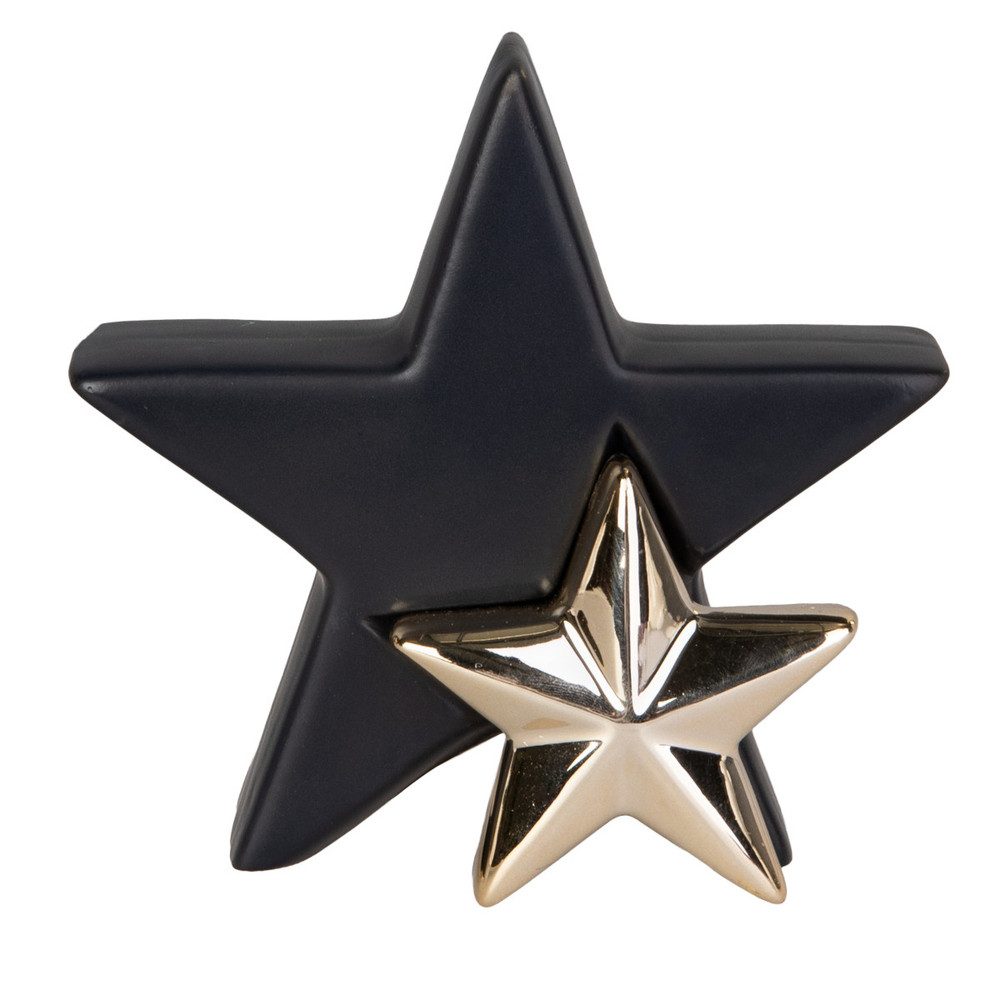 MICA Weihnachtsfigur 2 Deko-Sterne - schwarz/gold günstig online kaufen