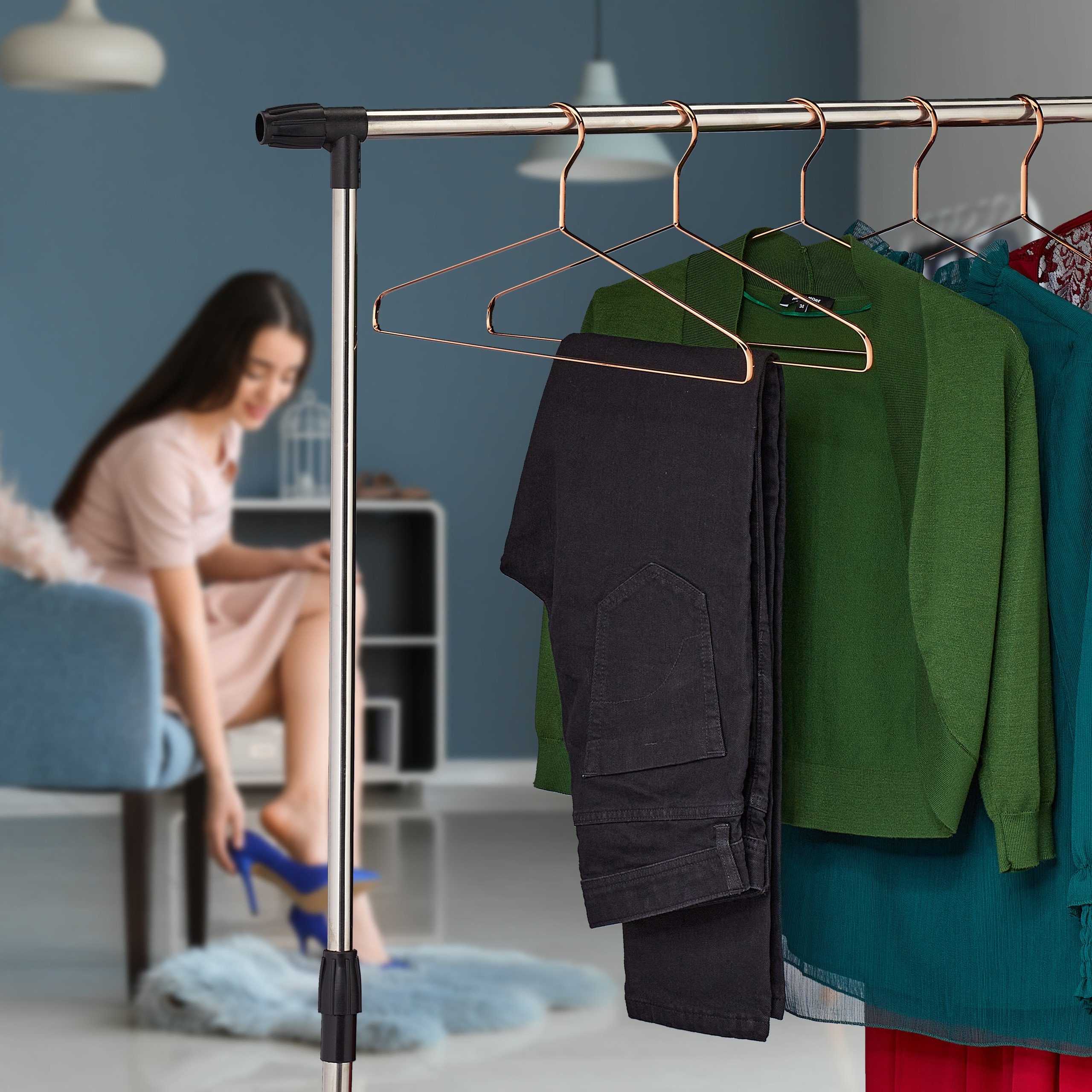 relaxdays Kleiderbügel 12 Kleiderbügel in Kupfer, günstig online kaufen