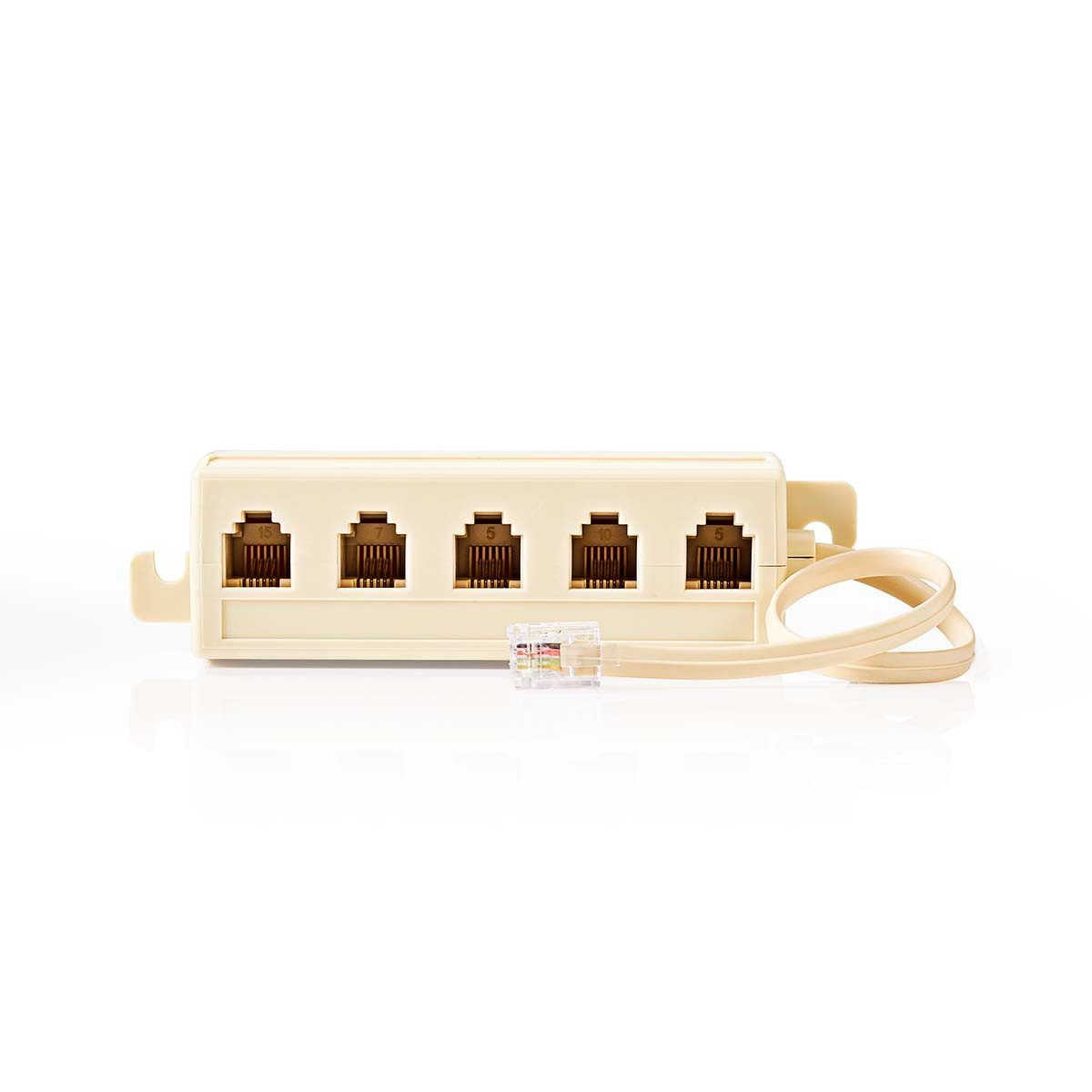 Nedis CTGB90825IV02 Telefonkabel, Telefonkabel-Splitter, 5-fach, kompakt, für RJ11-Anschlüsse