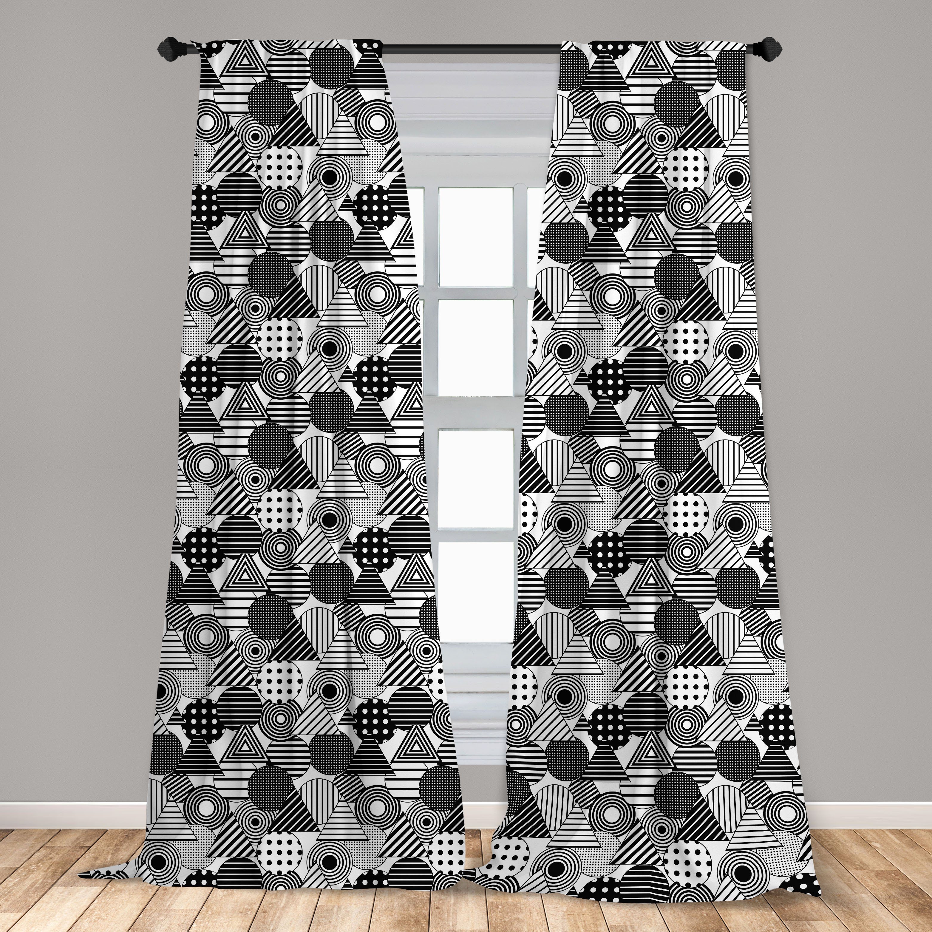 Gardine Vorhang Dekor, Microfaser, Triangles Kunst für Geometrisch Tupfen Abakuhaus, Schlafzimmer Wohnzimmer