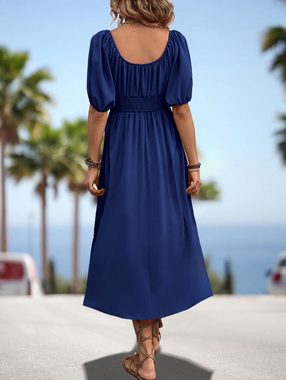 BlauWave Strandkleid Langes Damenkleid - Modisches Elegantes One-Shoulder-Kleid (1-tlg) einschultriges Kleid