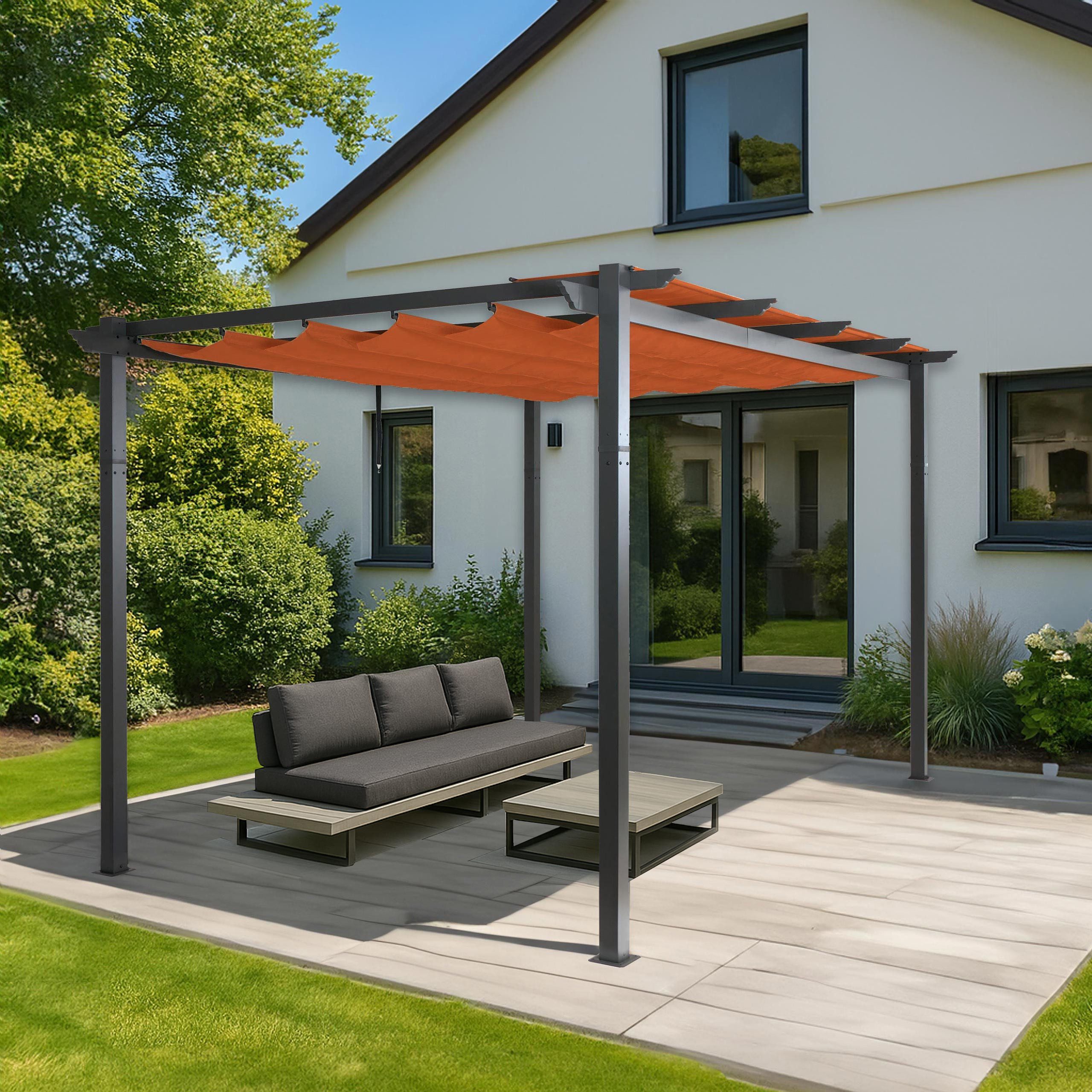 MCW Pergola MCW-N93-3x4, BxTxH: 400x300x240 cm, Stabiles Gestell, Inklusive Befestigungsmaterial