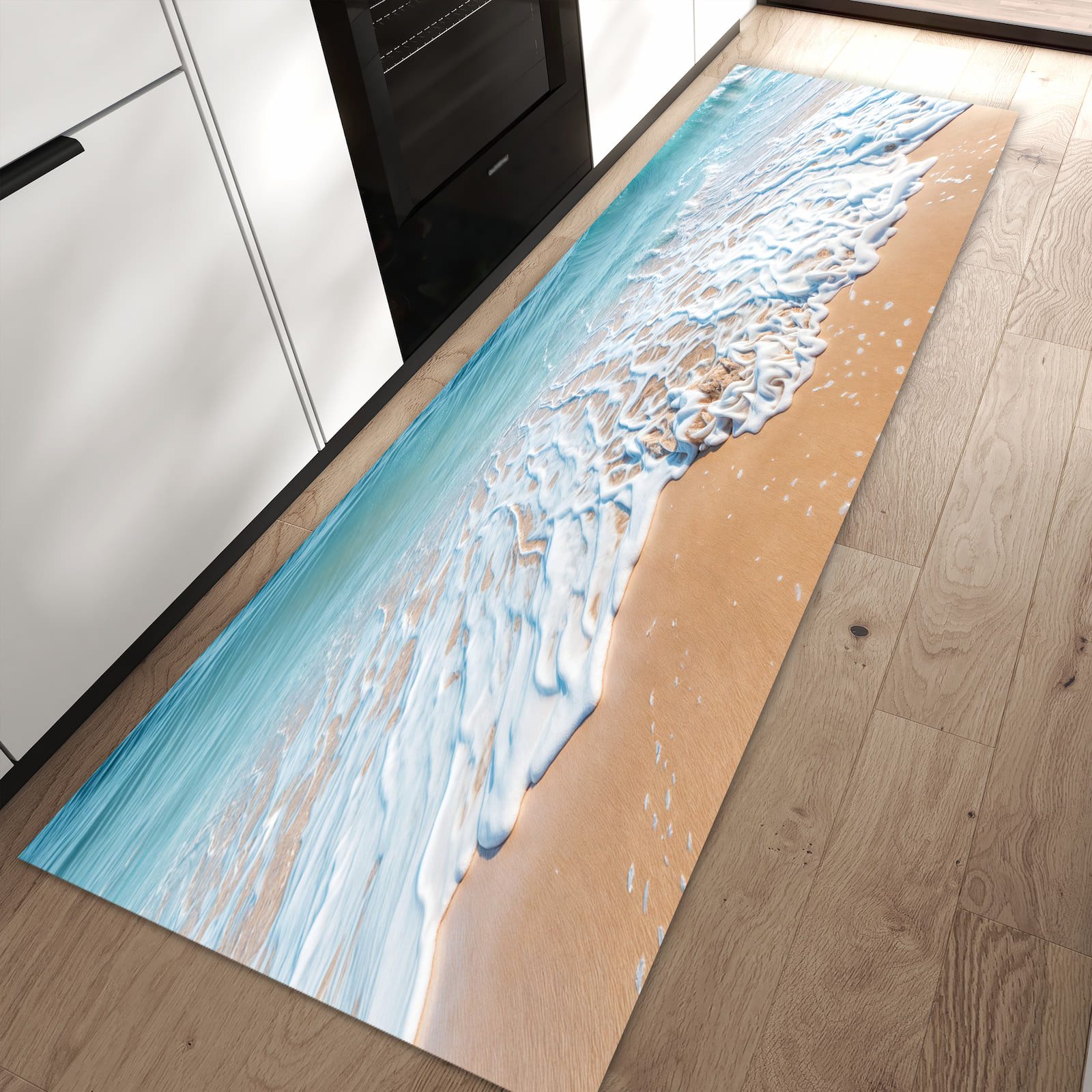 Primedeco Teppich Küchenteppich Tropischer Strand PVC rutschfest abwaschbar günstig online kaufen