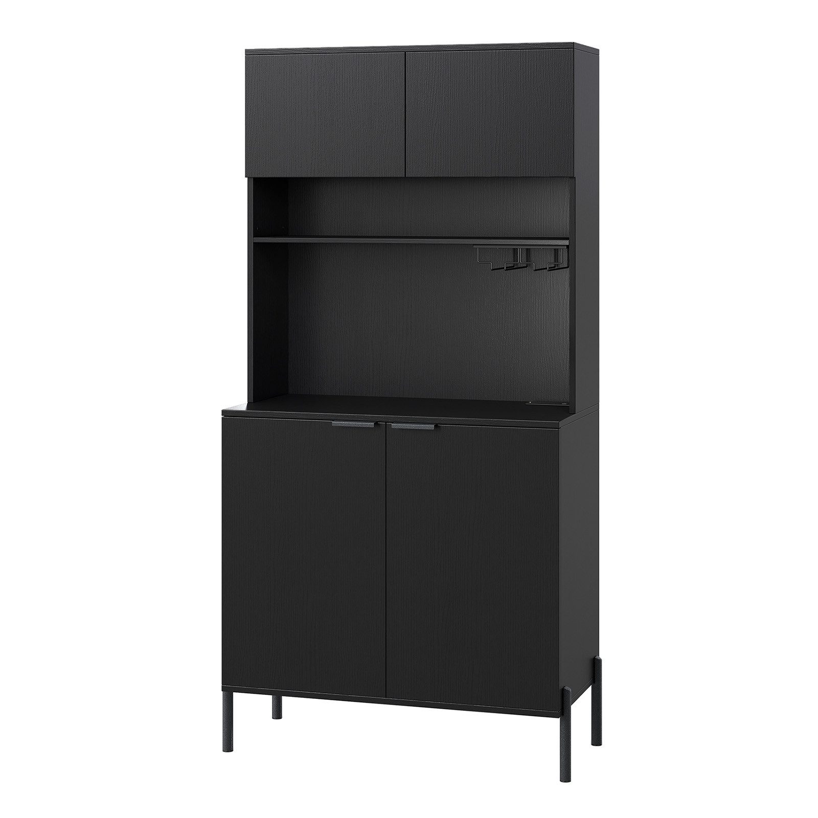KOMFOTTEU Küchenbuffet Küchenschrank mit Ladestation, Weinglashalter & Vers günstig online kaufen