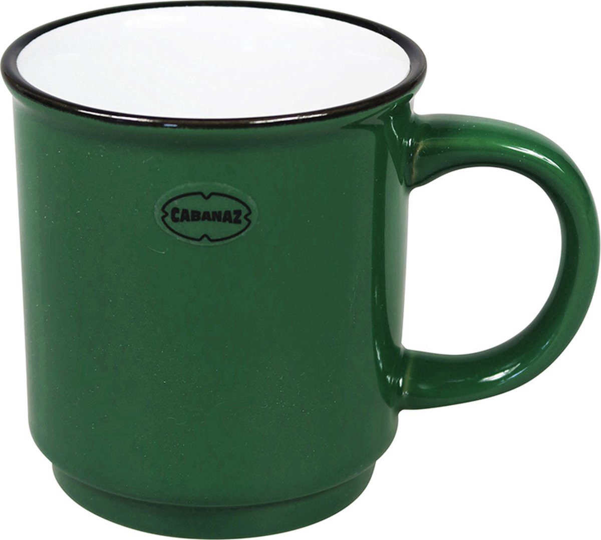 Capventure Tasse Tasse Kaffeetasse Teetasse 180ml stapelbar Retro Cabanaz dunkelgrün, Material: Keramik