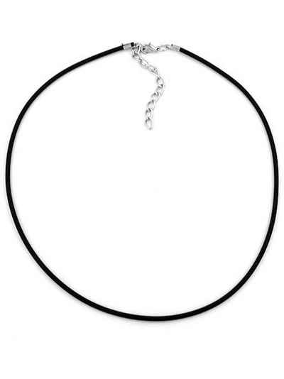 Gallay Kette ohne Anhänger 2mm Vollgummikette Naturkautschuk Verschluss silberfarbig 45cm (1-tlg)