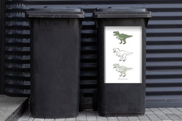 MuchoWow Wandsticker Tyrannosaurus - Kinderzimmer - Dinosaurier - Kinder - Kinder (1 St), Mülleimer-aufkleber, Mülltonne, Sticker, Container, Abfalbehälter