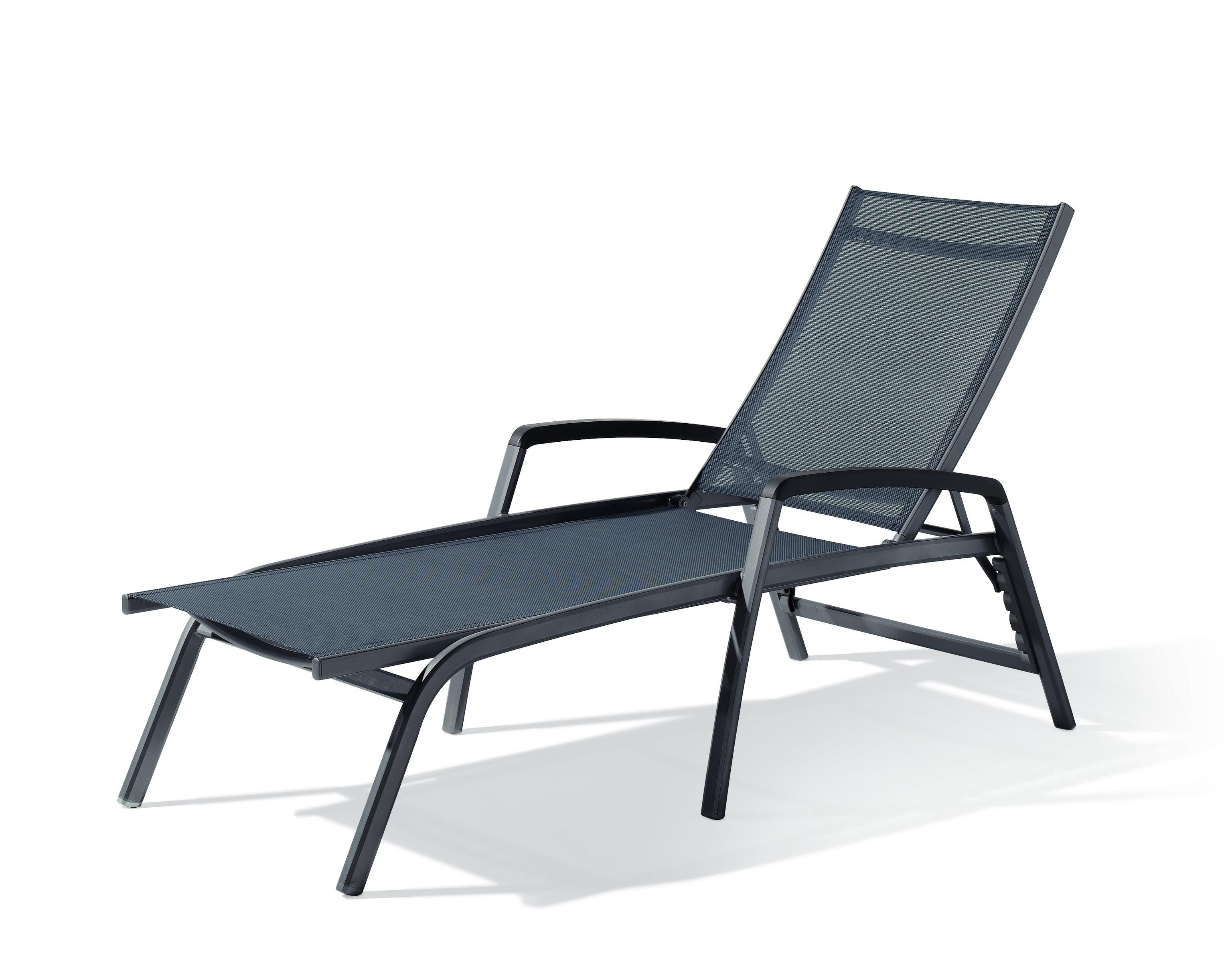 sieger Gartenliege Bodega, in Silbergrau, Kunstfasergewebe - 194x102x75cm (BxHxT)