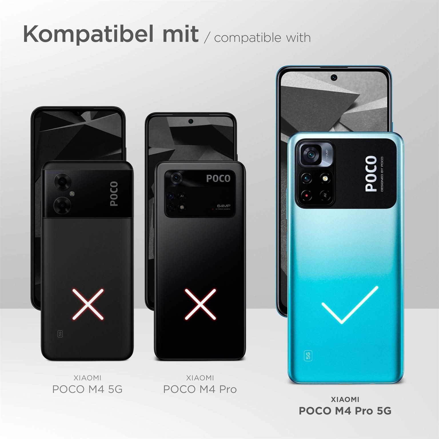 moex Handyhülle für Poco M4 Pro 5G Hülle Klappbar Book Case Schwarz 6,6 Zoll, Klapphülle Kartenfach Flip Cover Handytasche Leder Optik Schutzhülle