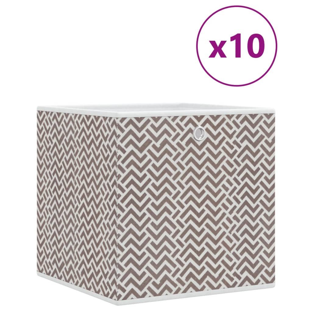 vidaXL Aufbewahrungsbox Faltboxen 10 Stk. Braun günstig online kaufen