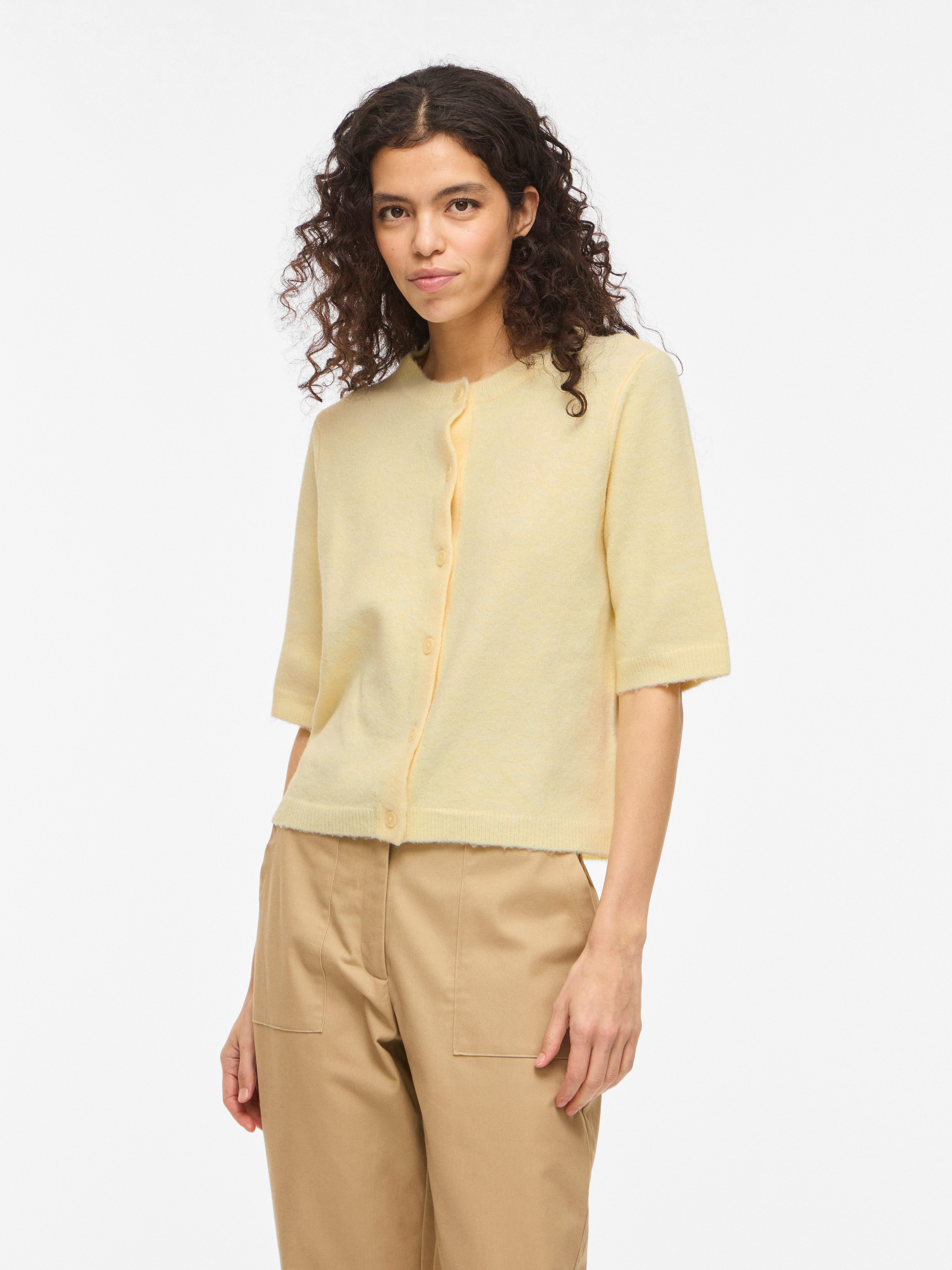 Vila Strickjacke VILIGA 2/4 O-NECK KNIT CARDIGAN - NOOS Materialmix, regular fit