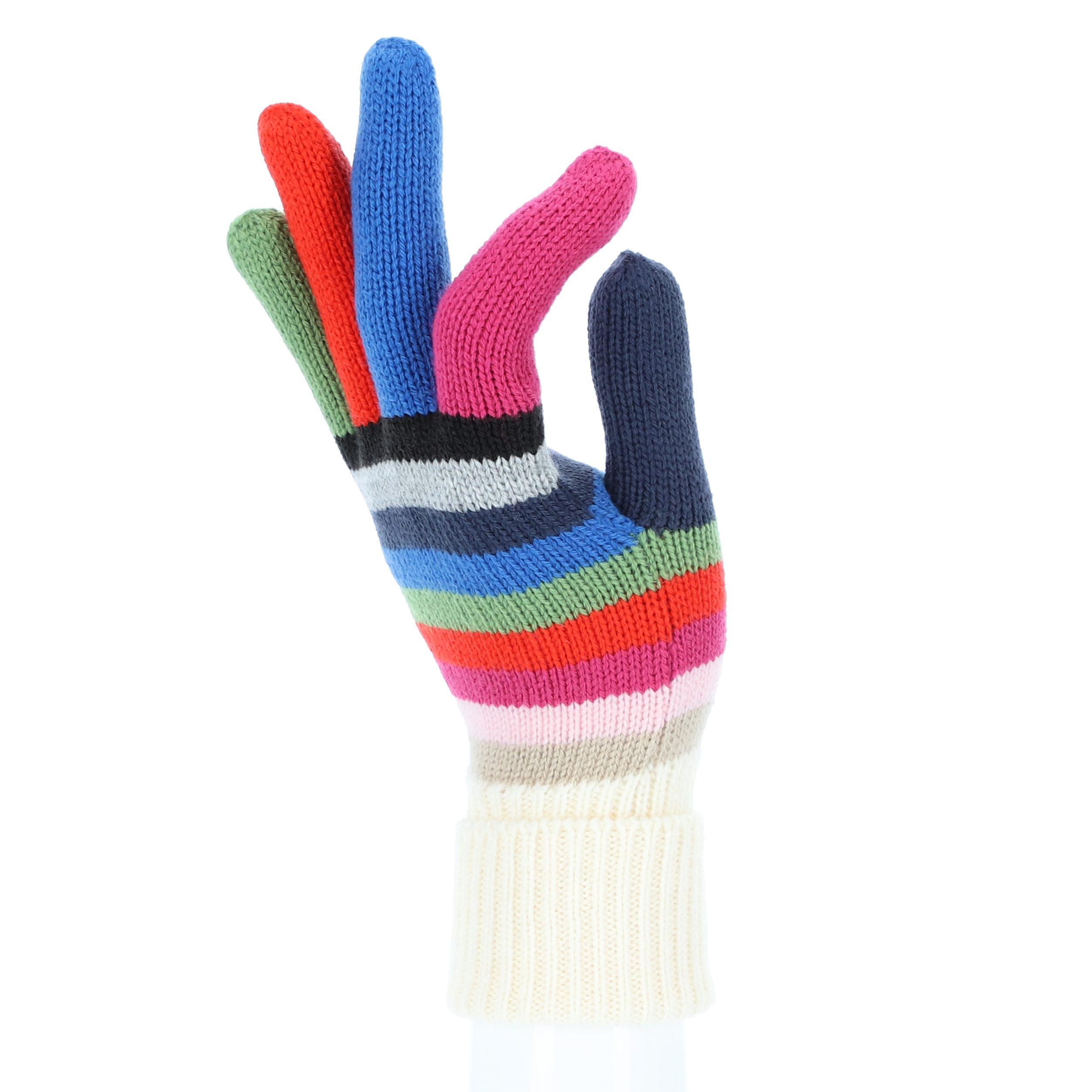 halsüberkopf Accessoires Strickhandschuhe Ringel mit farblich unterschiedli günstig online kaufen