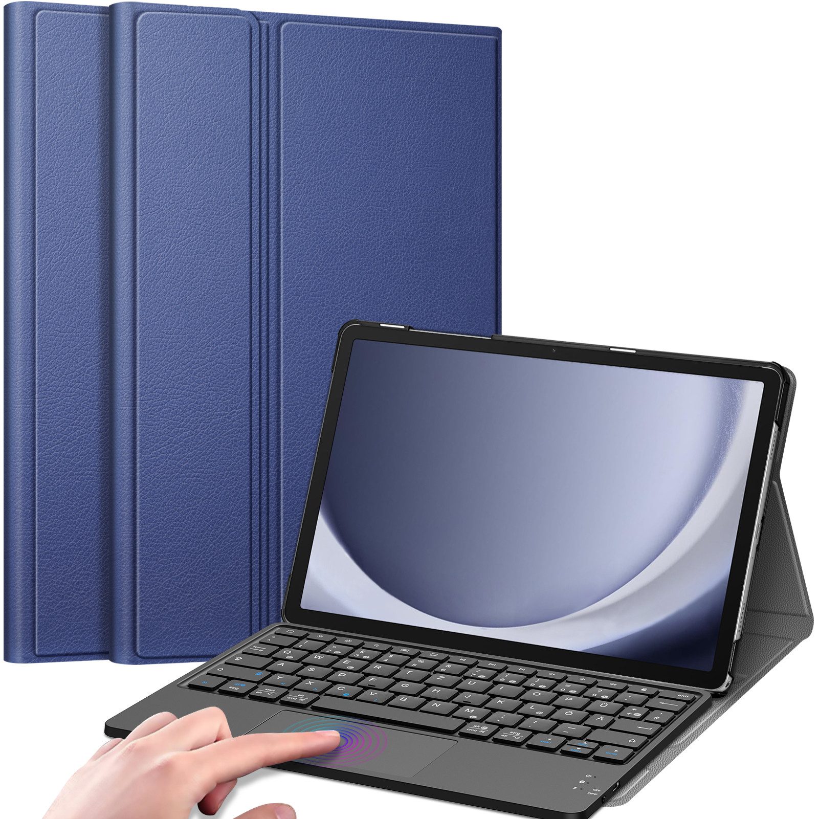Fintie Hülle für Samsung Galaxy Tab A11+ Plus 11" 2025/Tab A9+ Plus 11'' 2023 Tablet-Tastatur (Deutscher Tastatur mit Touchpad Magnetisch Abnehmbarer Keyboard)