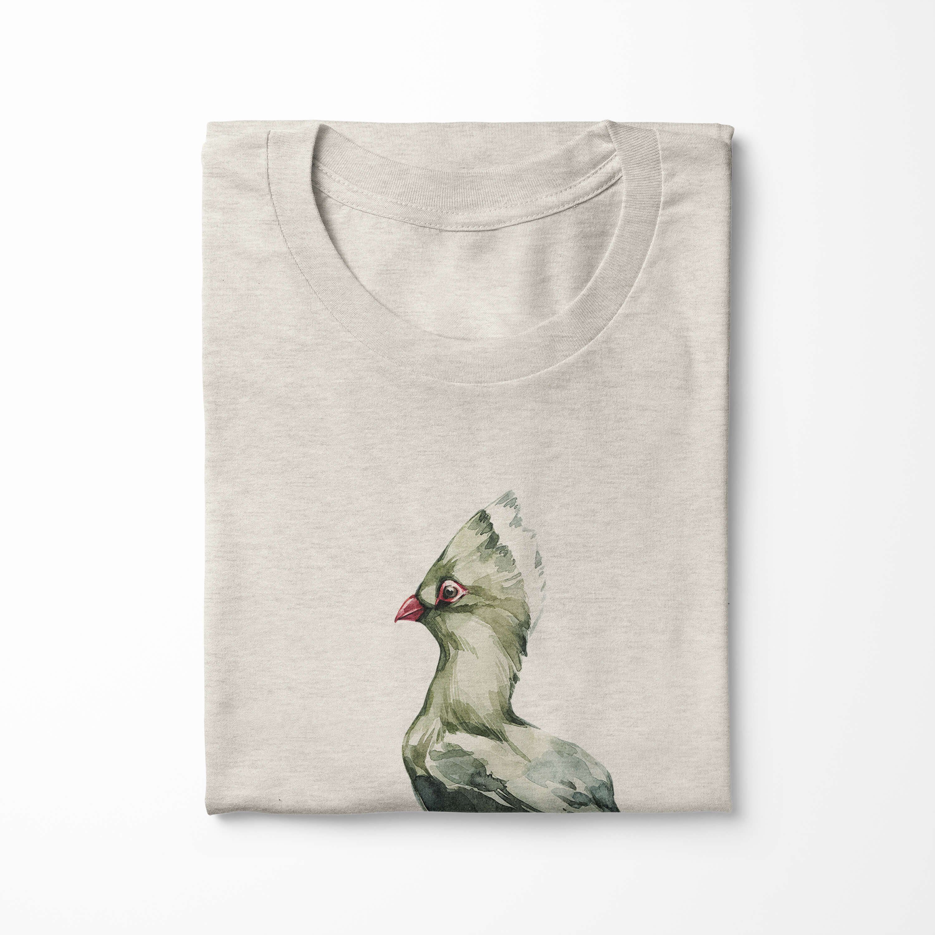 Bio-Baumwolle Nachhaltig T-Shirt Art Sinus (1-tlg) Aquarell Fa Shirt T-Shirt Blume Herren Organic Paradiesvogel Ökomode Motiv