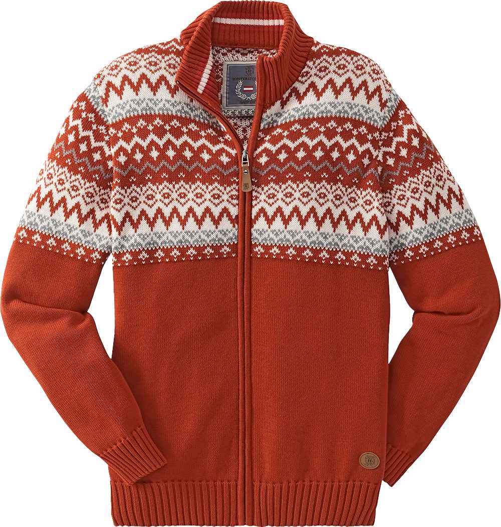 Hinterstoisser Strickjacke Mit charakteristischem Norweger-Muster