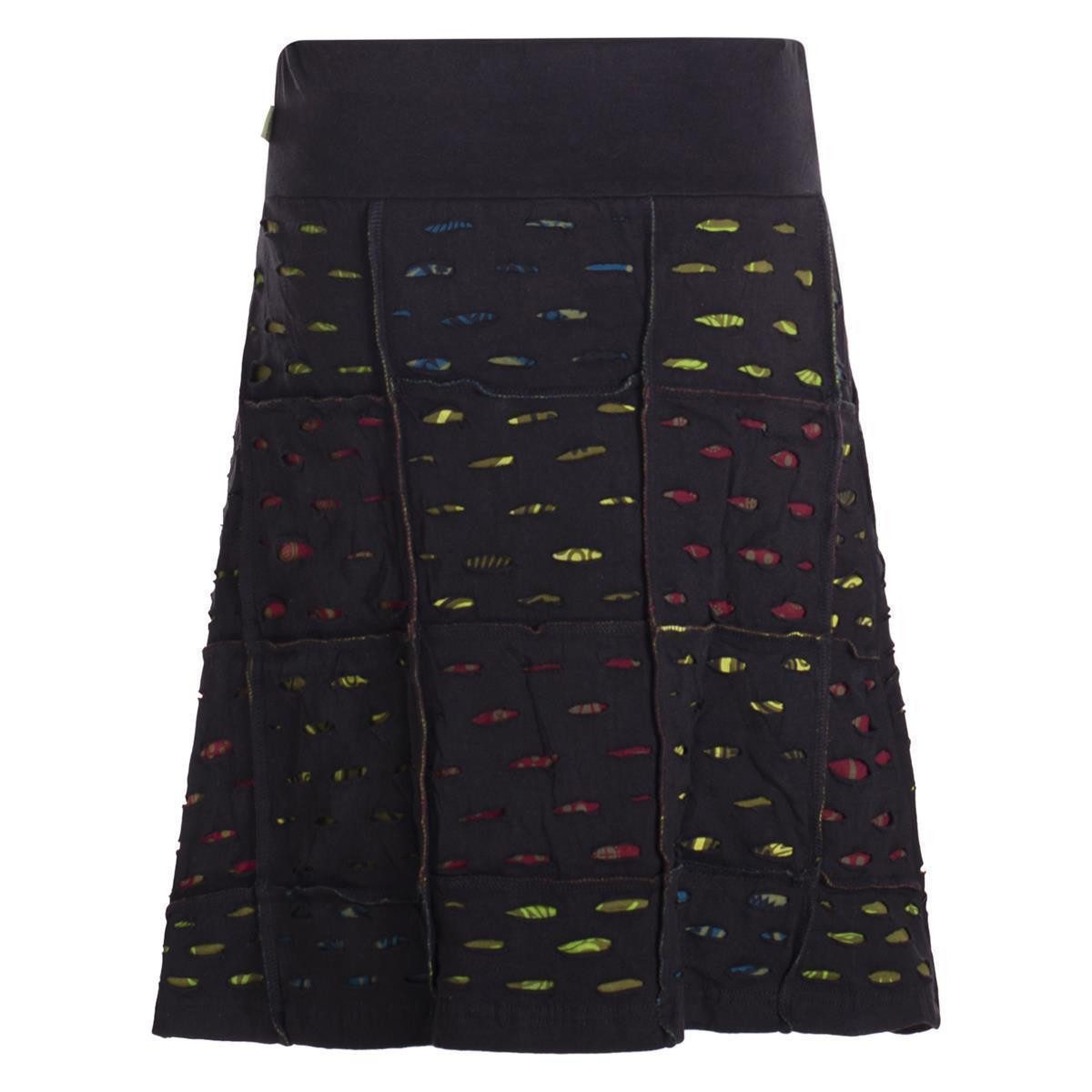 Vishes A-Linien-Rock Damen knielang Rock Baumwolle Cutwork Design A-Linie e günstig online kaufen